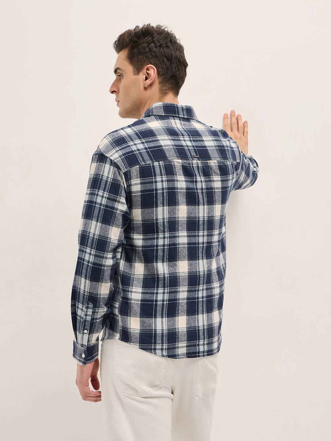 Men Multi-Color Checkered Relax Fit Overshirt - Image 2