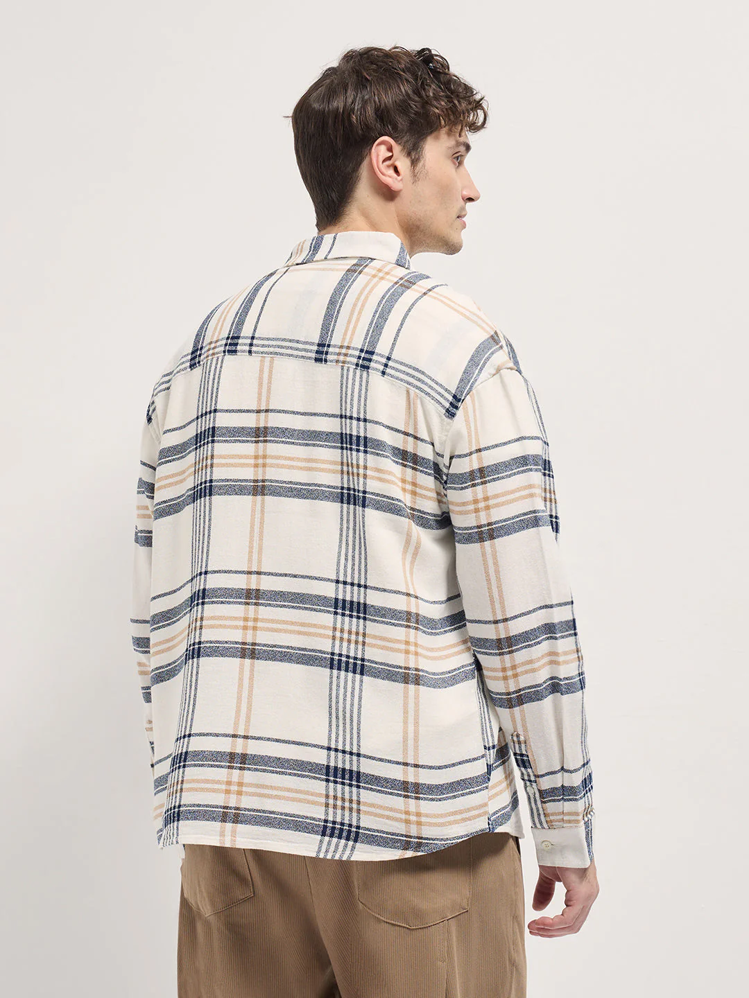 Men Multi-Color Checkered Relax Fit Overshirt - Image 2