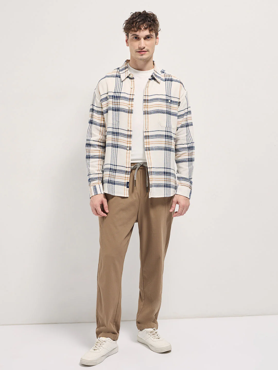Men Multi-Color Checkered Relax Fit Overshirt - Image 4