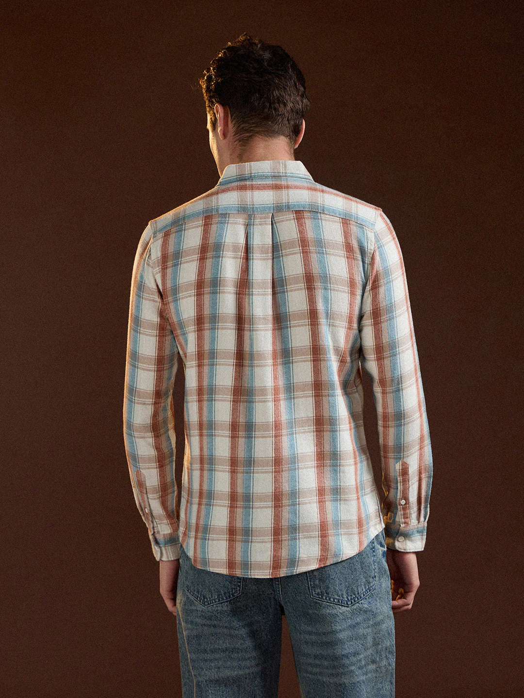 Men Multi-Color Checkered Slim Fit Casual Shirt - Image 2