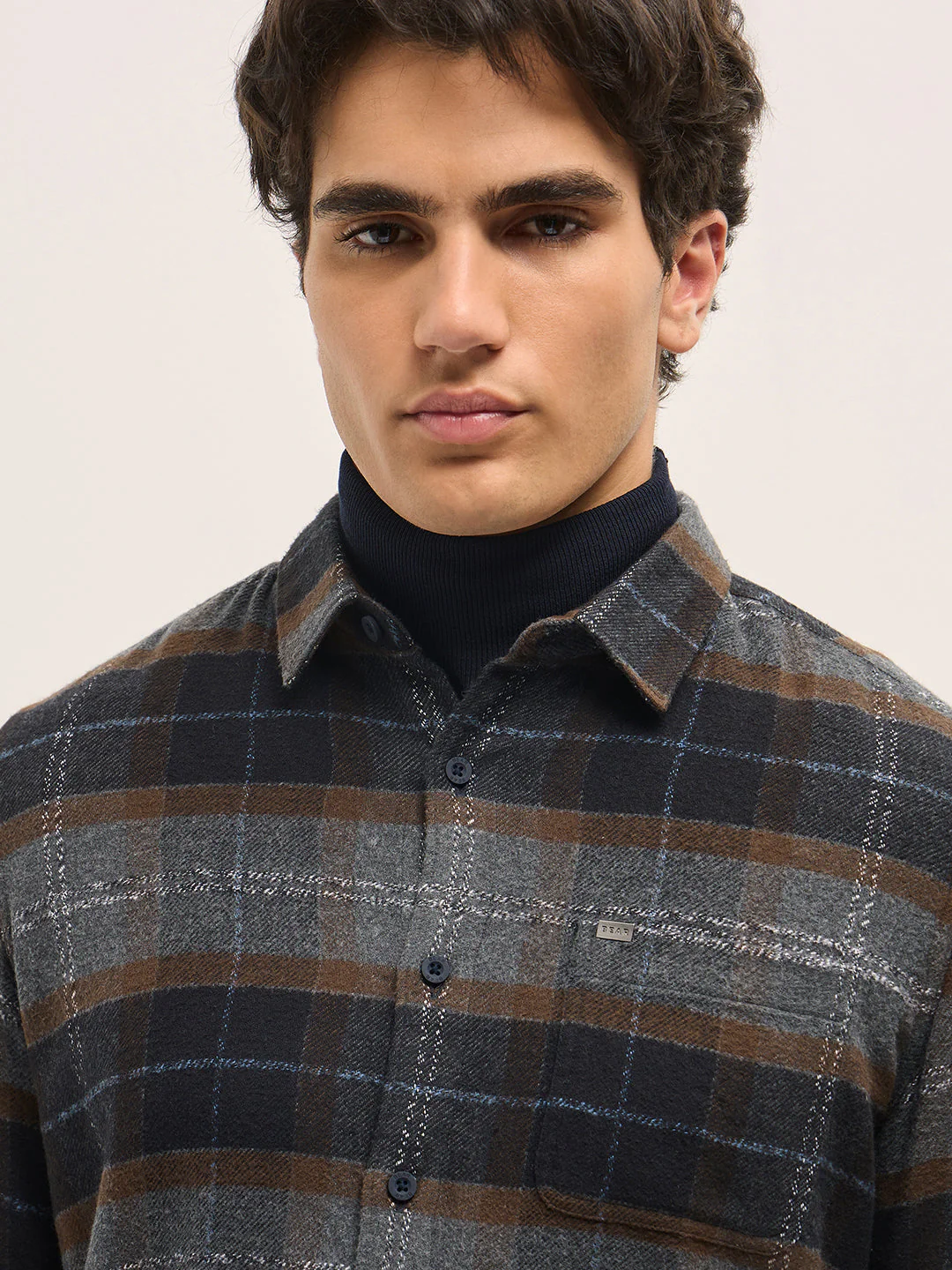 Men Multi-Color Checkered Slim Fit Casual Shirt - Image 5