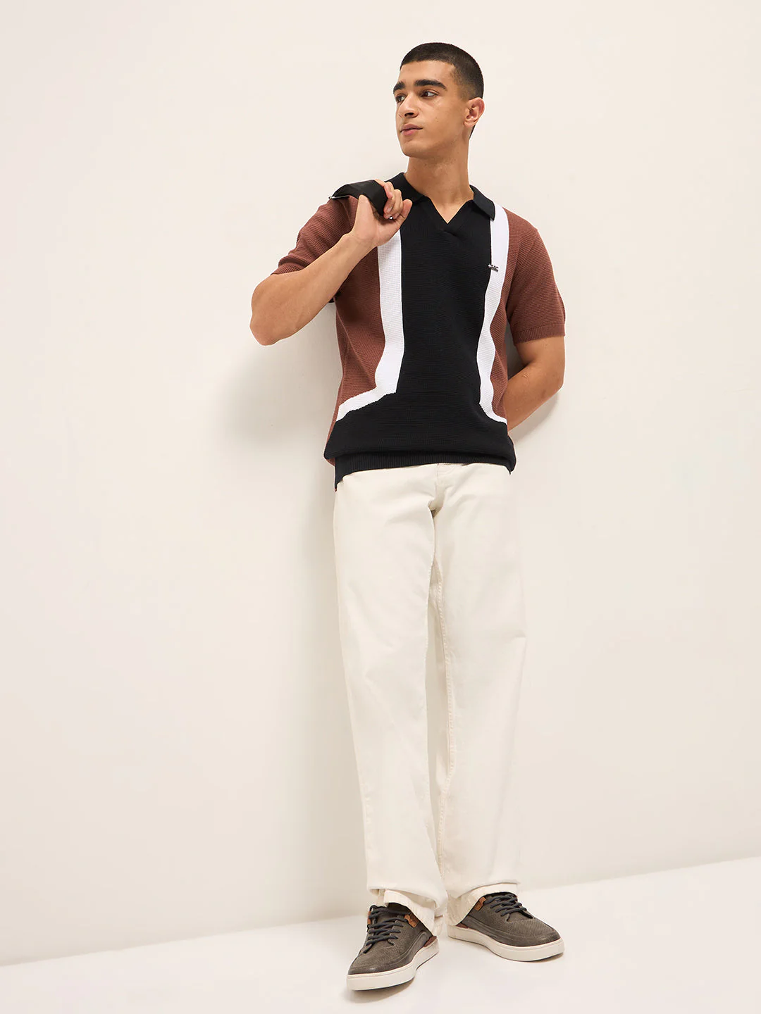 Men MultiColor Colourblocked Polo T-Shirt - Image 4