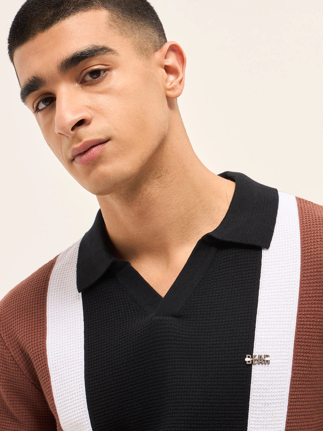 Men MultiColor Colourblocked Polo T-Shirt - Image 5