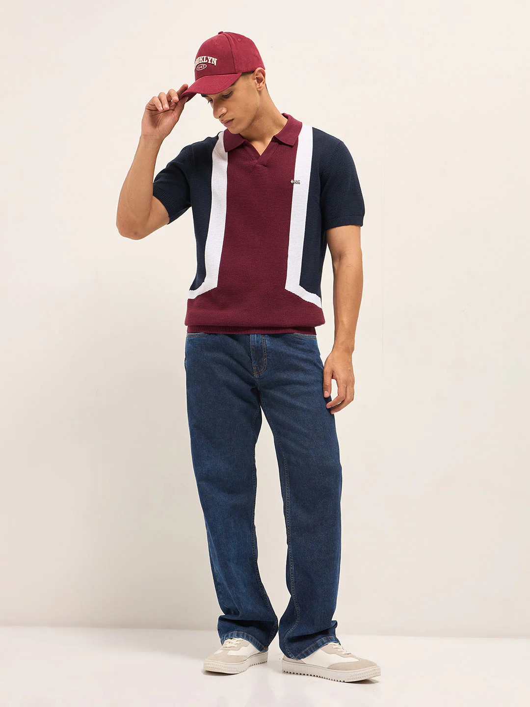 Men Multi-Color Colorblock Polo T-Shirt - Image 4