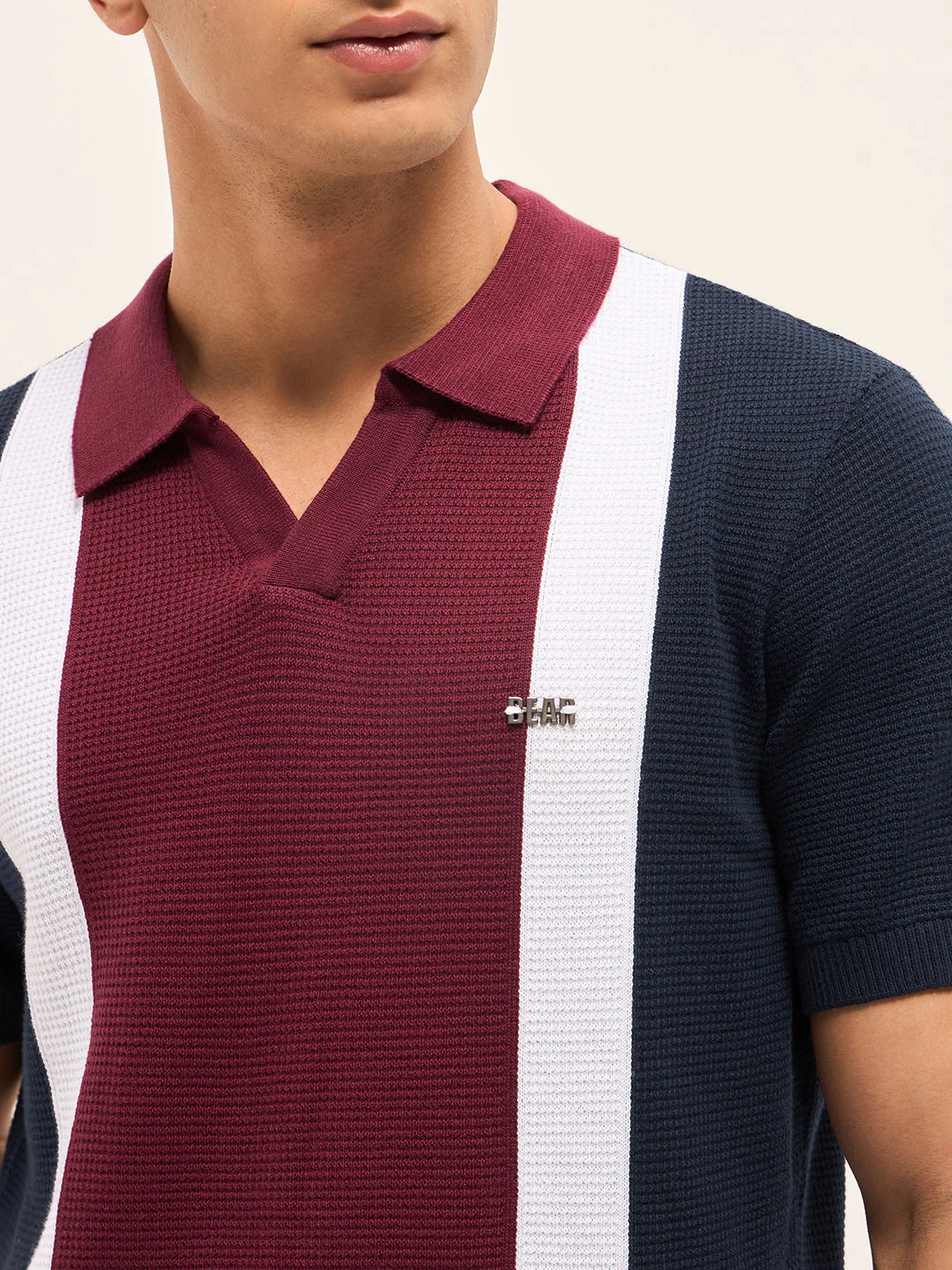 Men Multi-Color Colorblock Polo T-Shirt - Image 5
