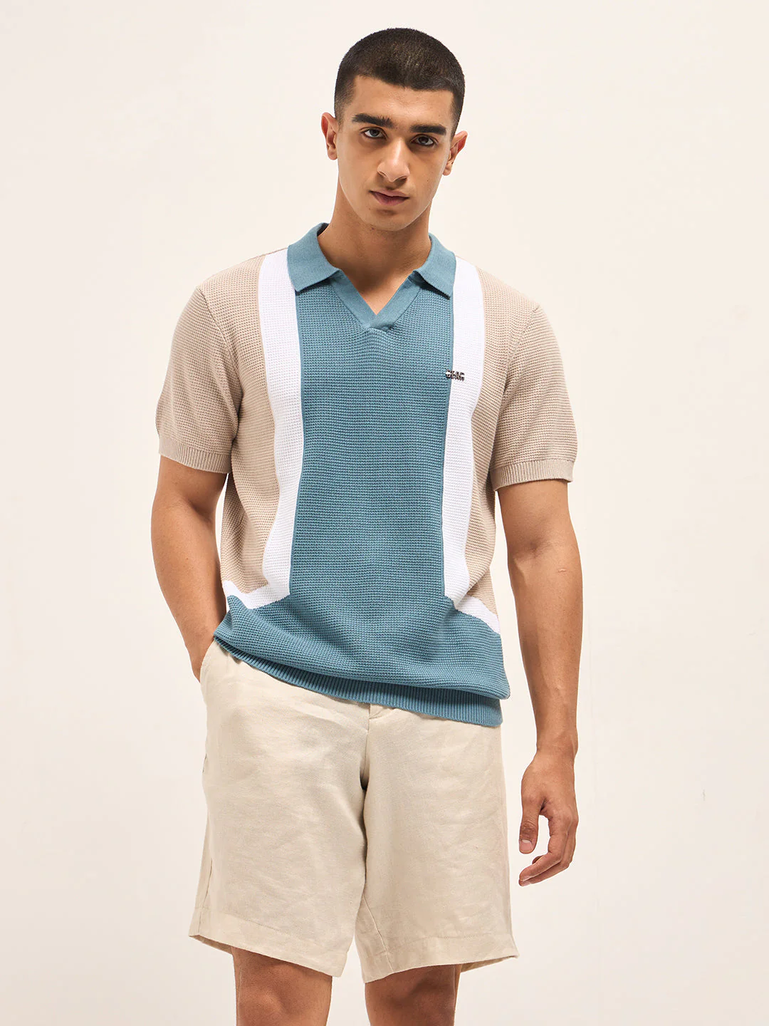 Men Multi-Color Colorblock Polo T-Shirt - Image 10