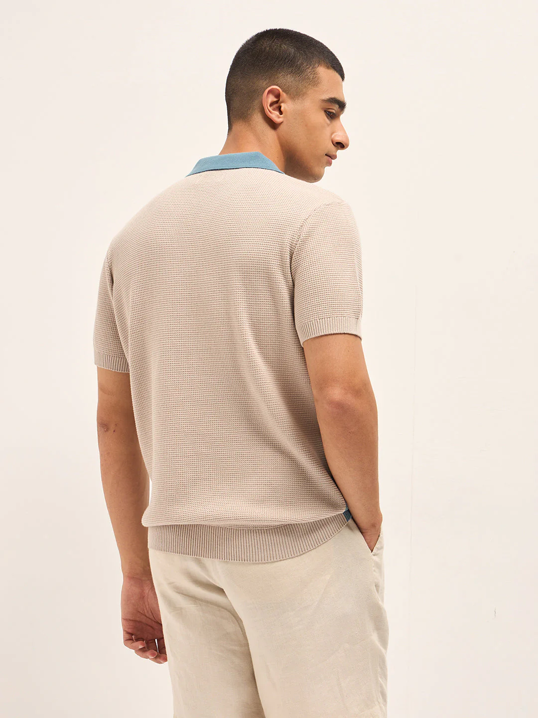 Men Multi-Color Colorblock Polo T-Shirt - Image 6