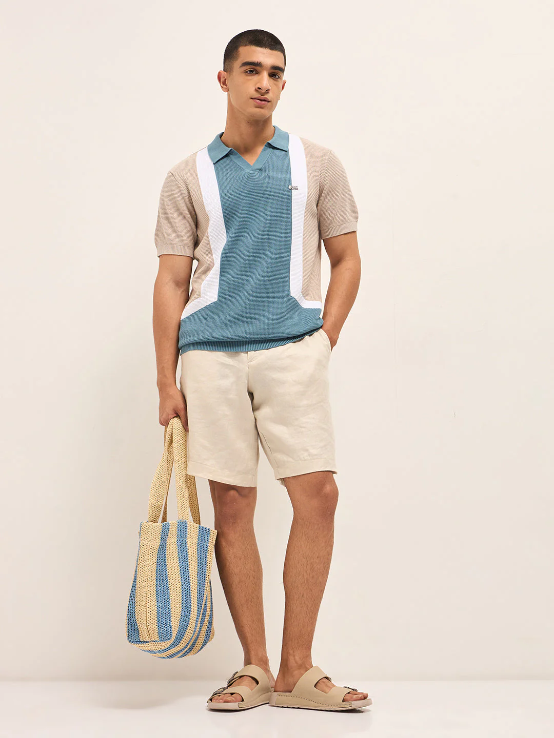 Men Multi-Color Colorblock Polo T-Shirt - Image 8