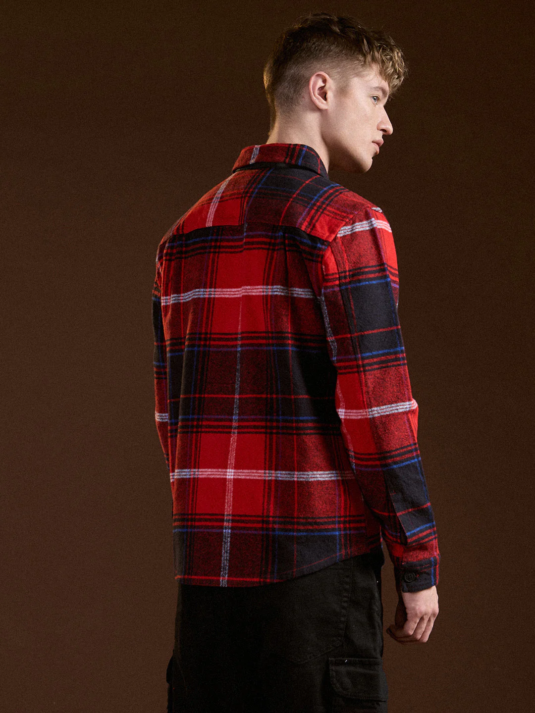 Men Multi-Color Flannel Checked Regular Fit Overshirt - Image 2