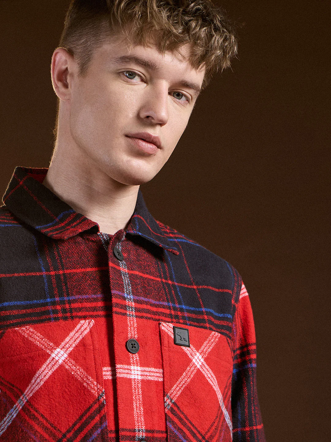 Men Multi-Color Flannel Checked Regular Fit Overshirt - Image 5