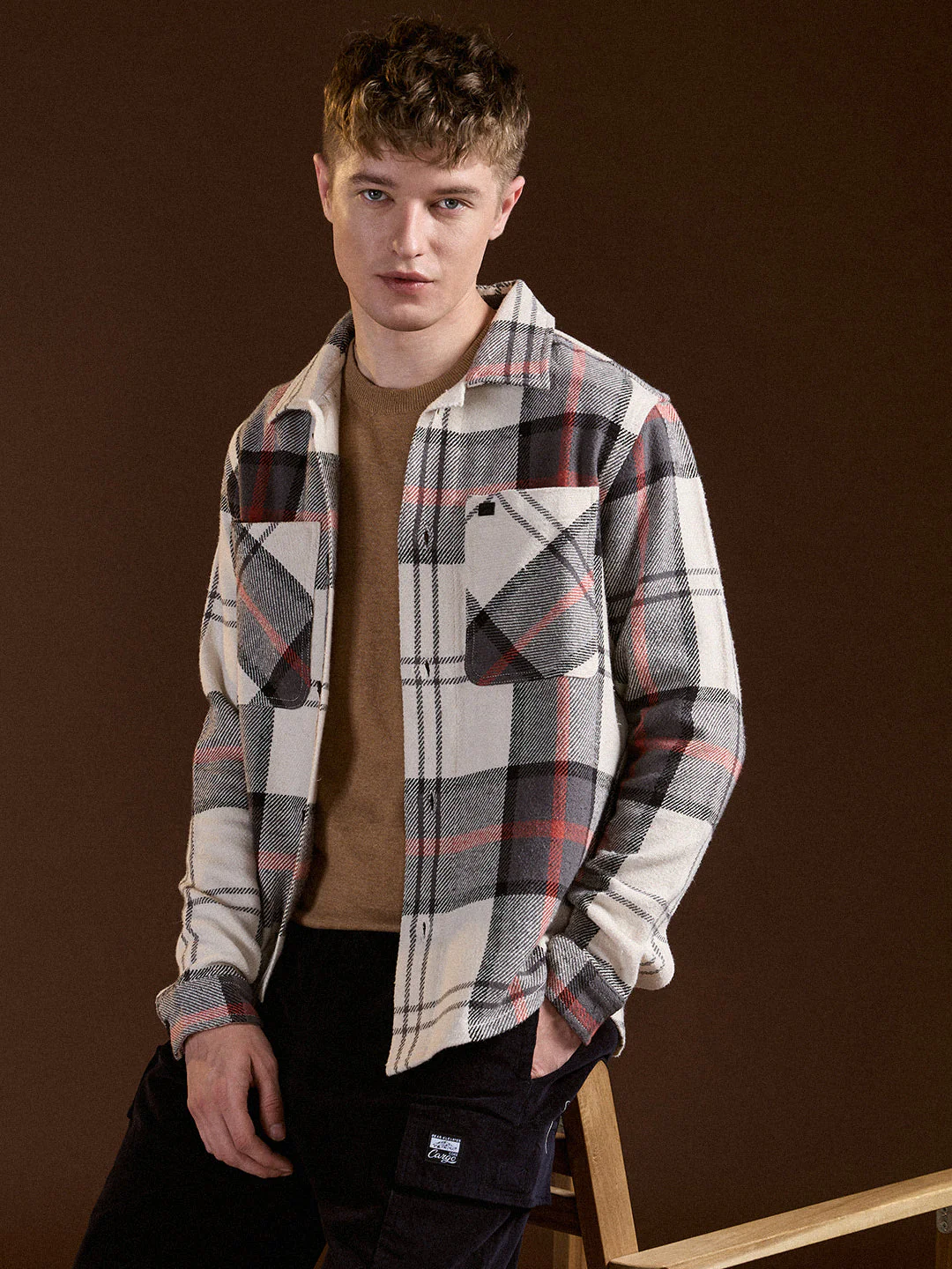 Men Multi-Color Flannel Checked Regular Fit Overshirt