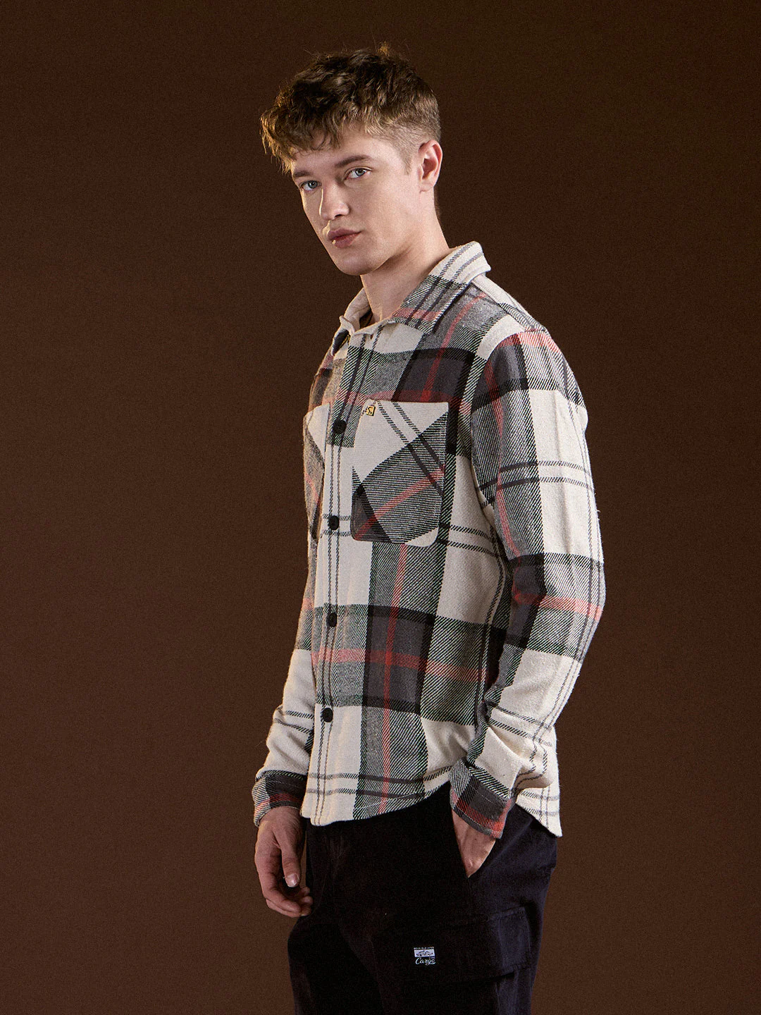 Men Multi-Color Flannel Checked Regular Fit Overshirt - Image 3