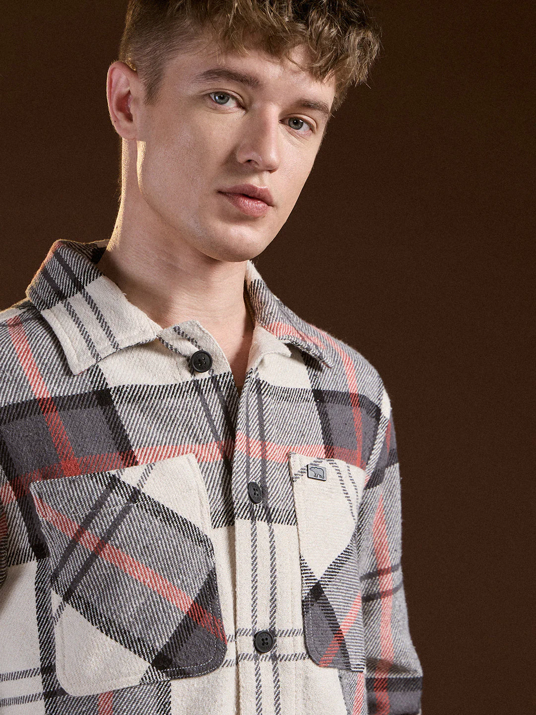 Men Multi-Color Flannel Checked Regular Fit Overshirt - Image 5