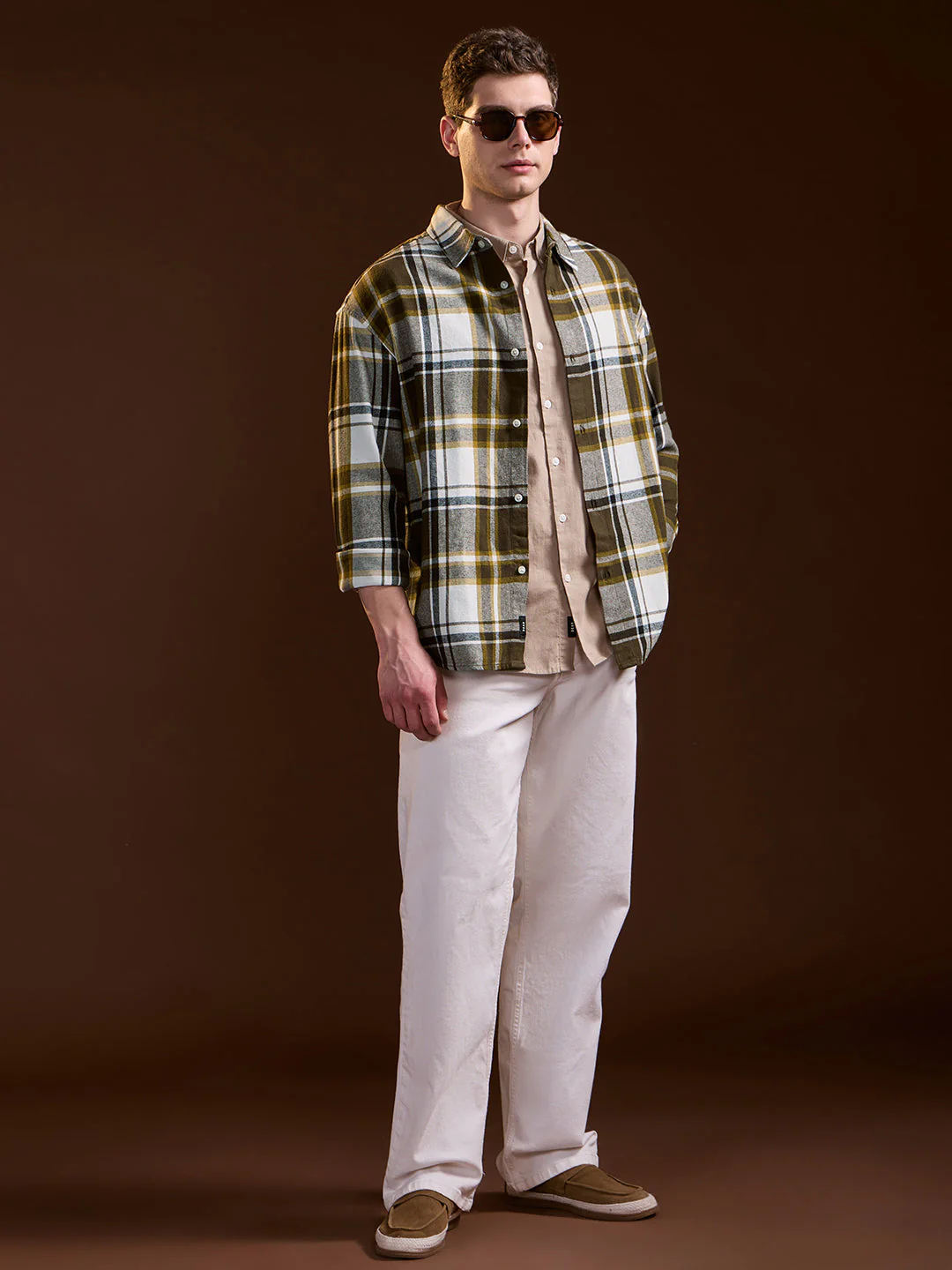 Men Multi-Color Flannel Checked Relax Fit Overshirt - Image 4