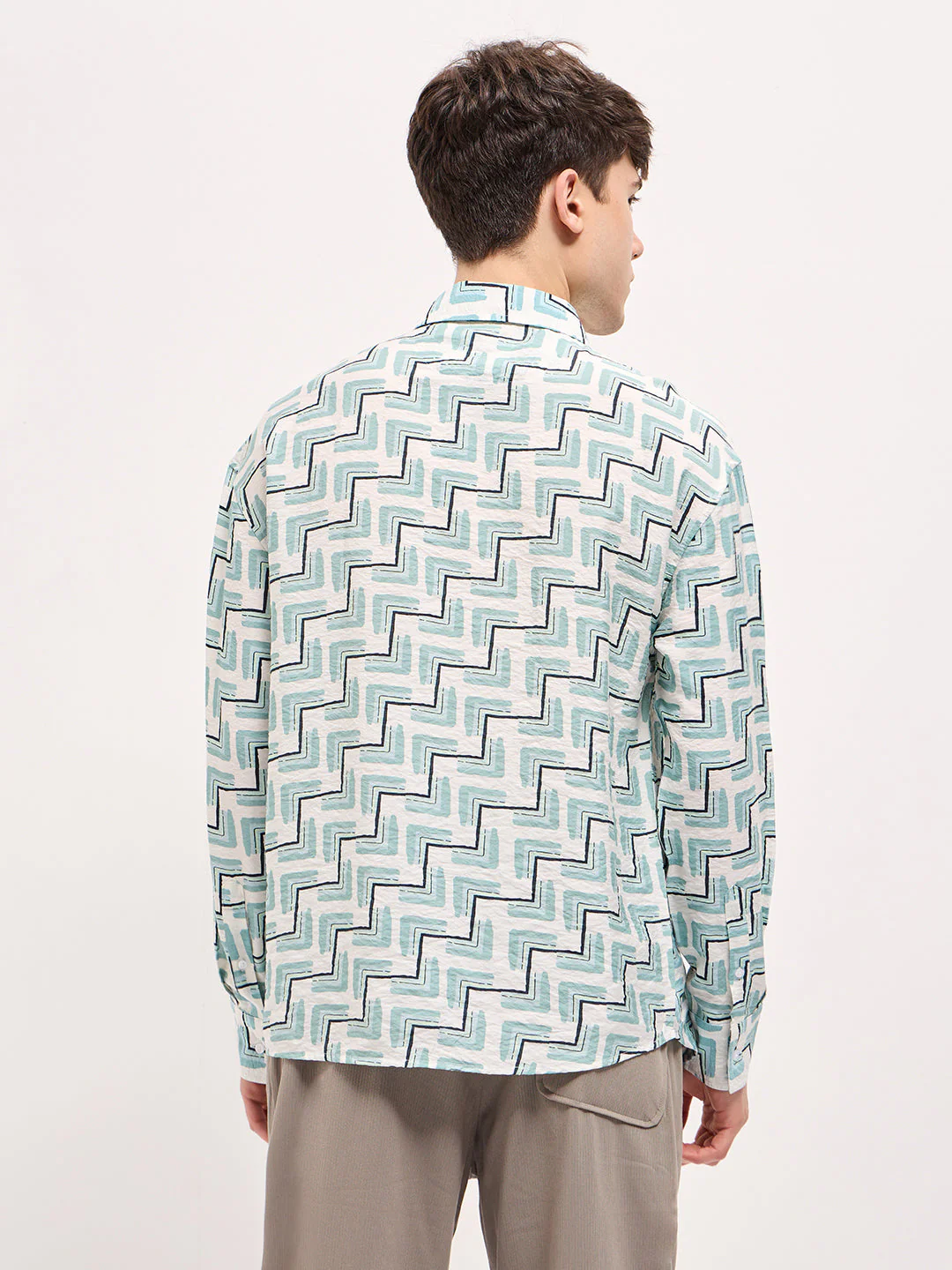 Men Multi-Color Geometric print Relax Fit Overshirt - Image 2