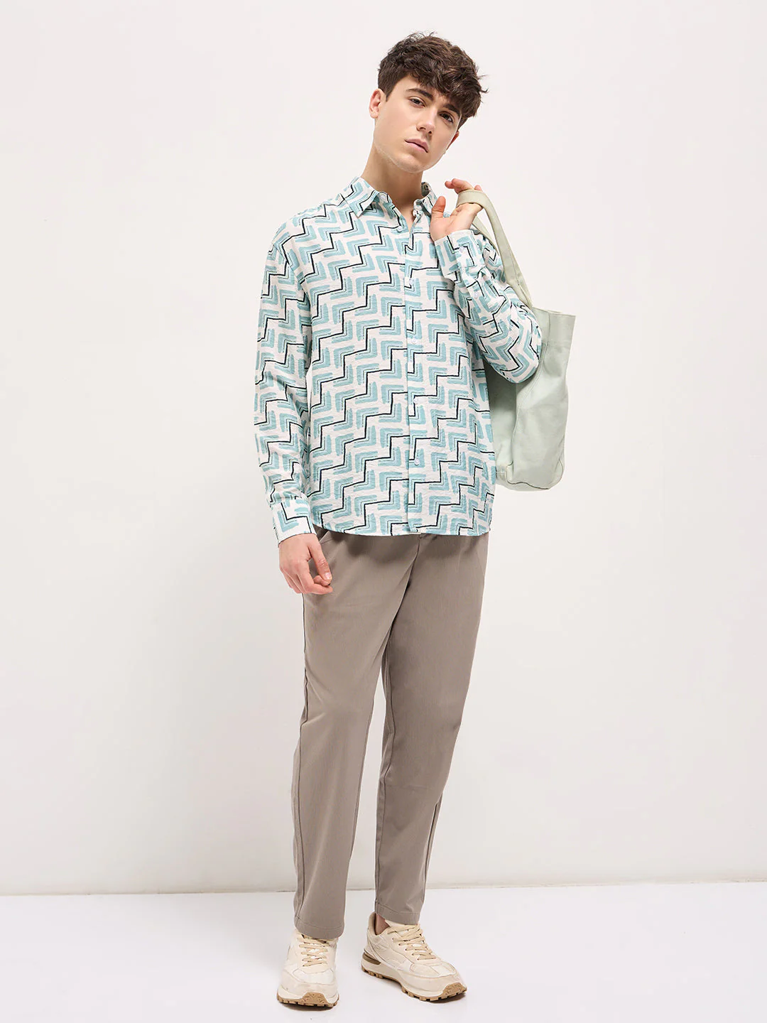 Men Multi-Color Geometric print Relax Fit Overshirt - Image 4
