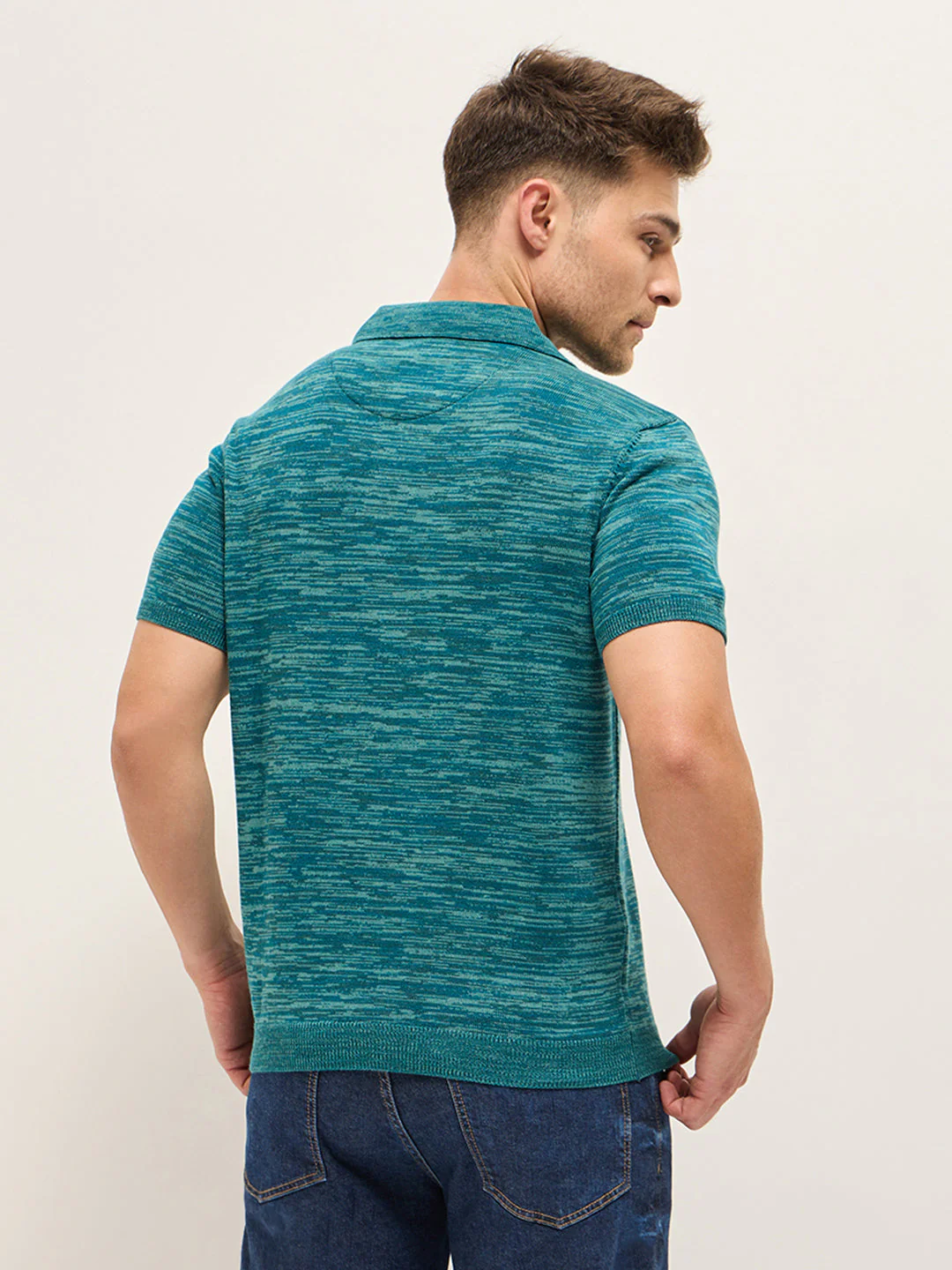 Men Multi-Color Marled texture Regular Fit Polo - Image 2