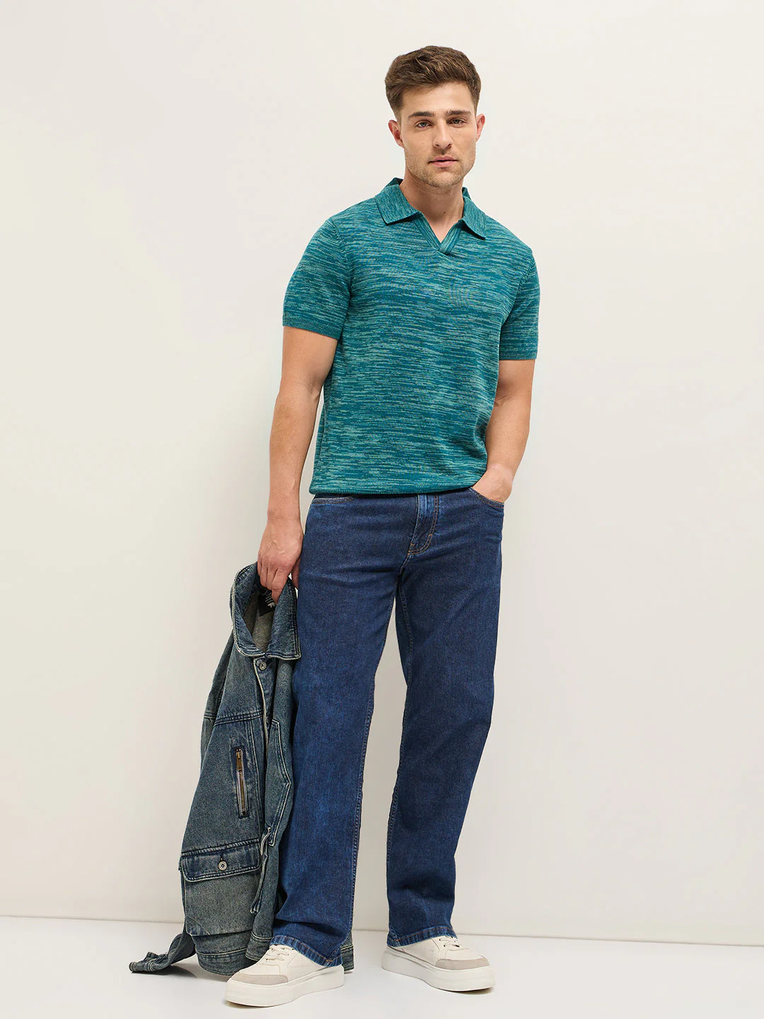 Men Multi-Color Marled texture Regular Fit Polo - Image 4