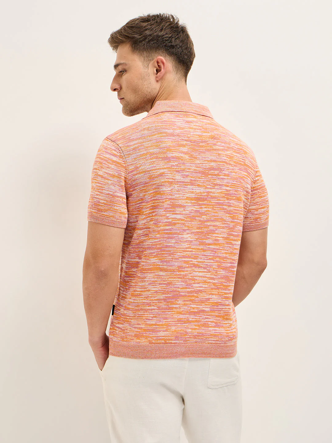 Men Multi-Color Marled texture Regular Fit Polo - Image 2