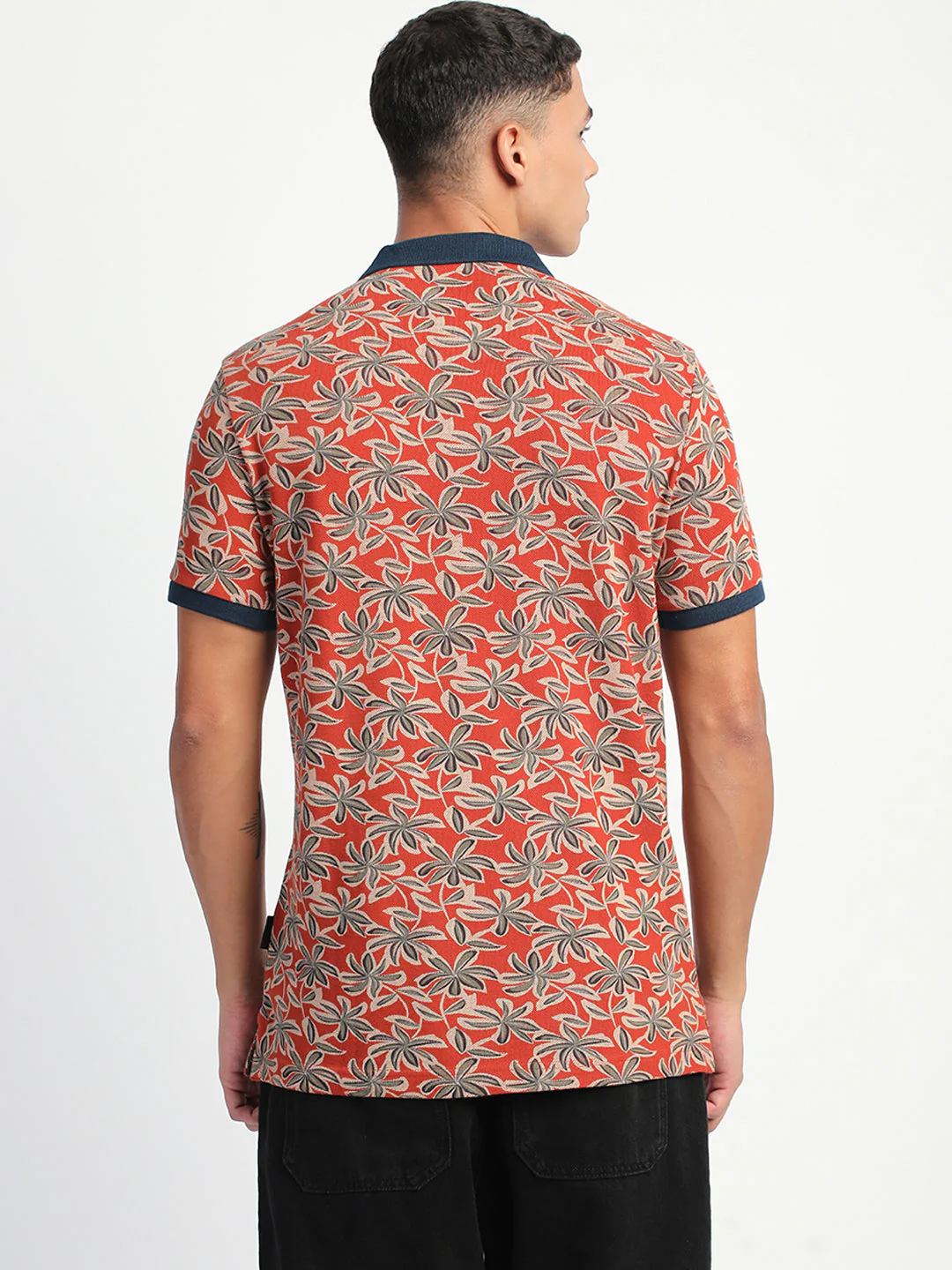 Men Multi-Color Printed Slim Fit Polo T-Shirt - Image 4