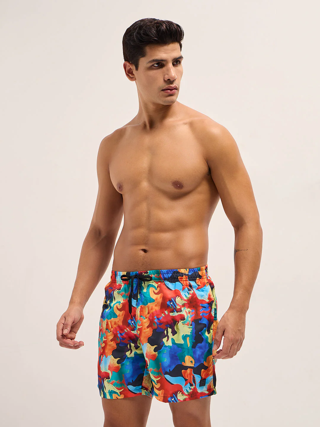 Men Multi-Color Printed Swim Shorts - Image 3