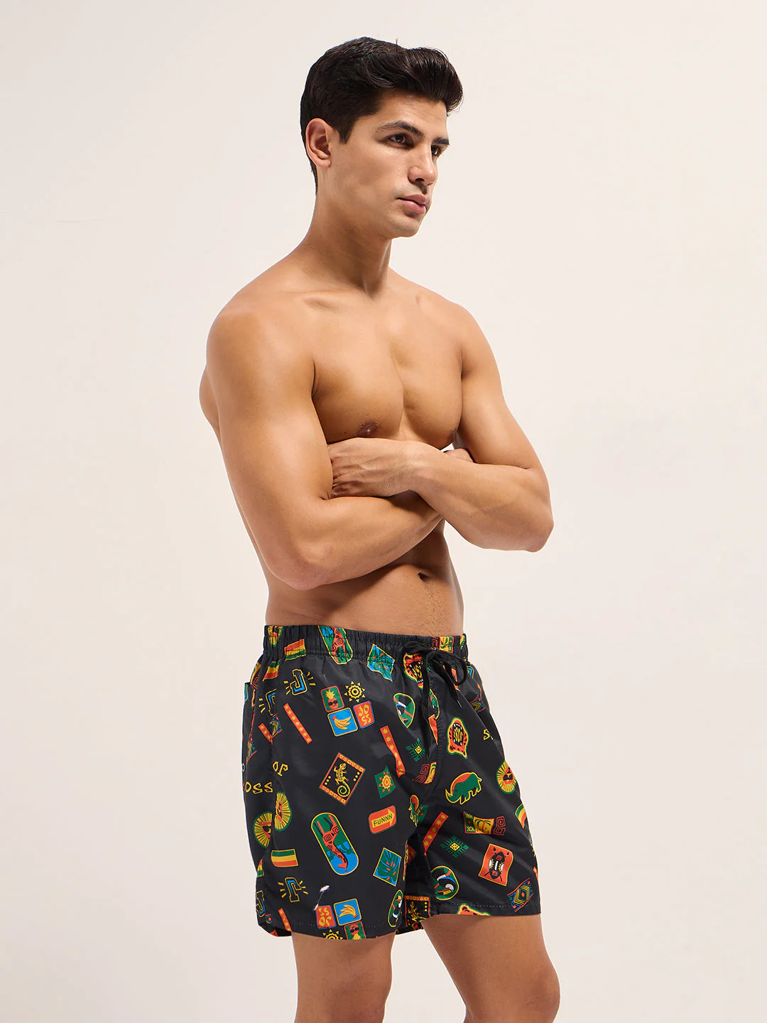 Men Multi-Color Printed Swim Shorts - Image 3