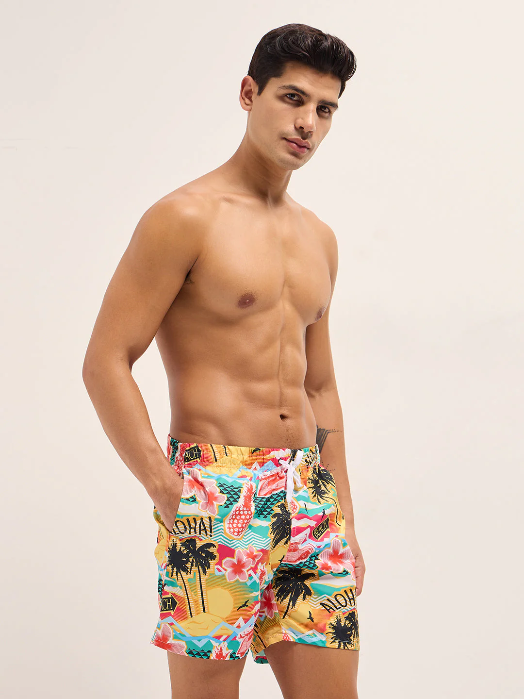 Men Multi-Color Printed Swim Shorts - Image 3