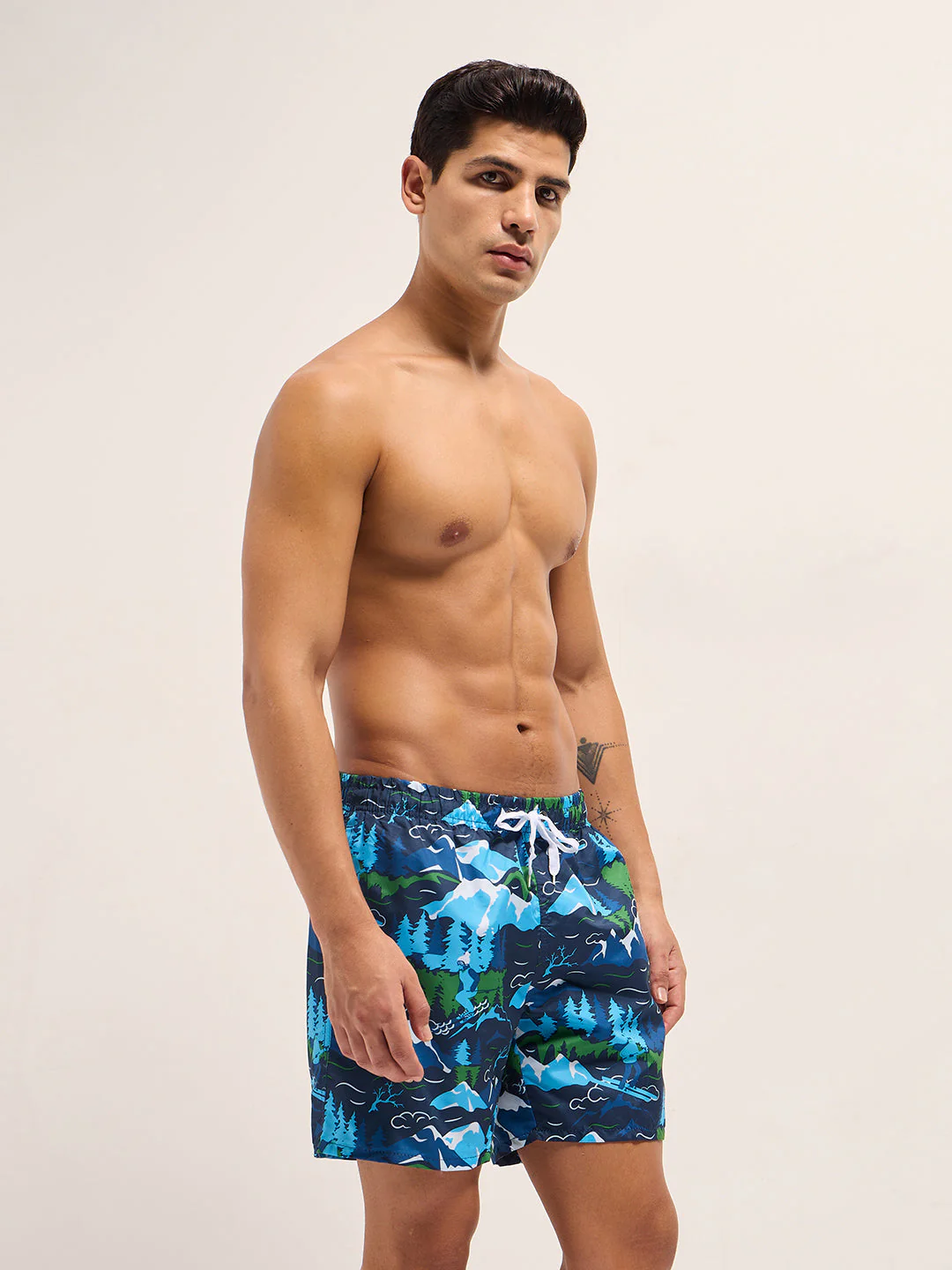 Men Multi-Color Printed Swim Shorts - Image 3