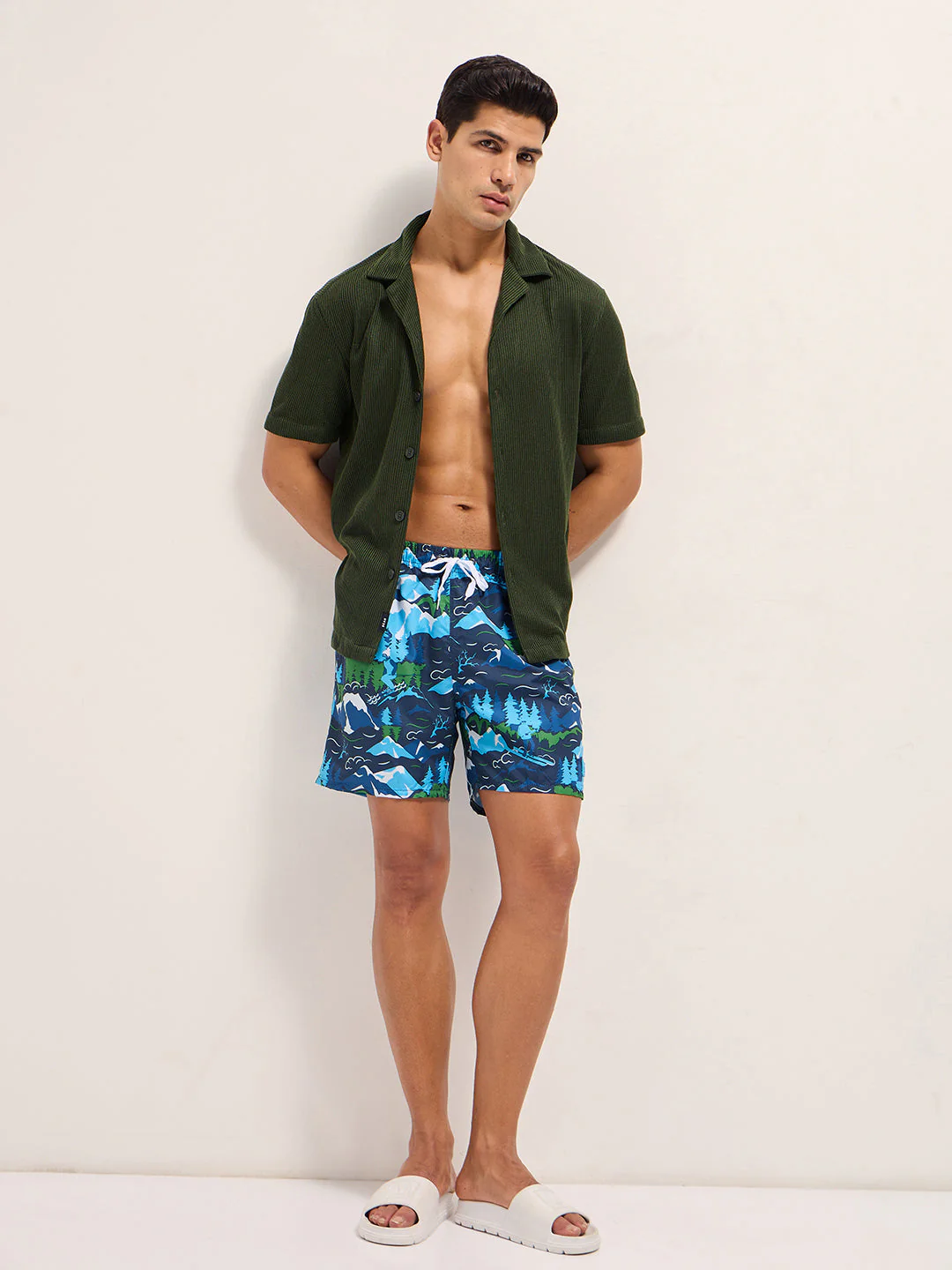 Men Multi-Color Printed Swim Shorts - Image 4