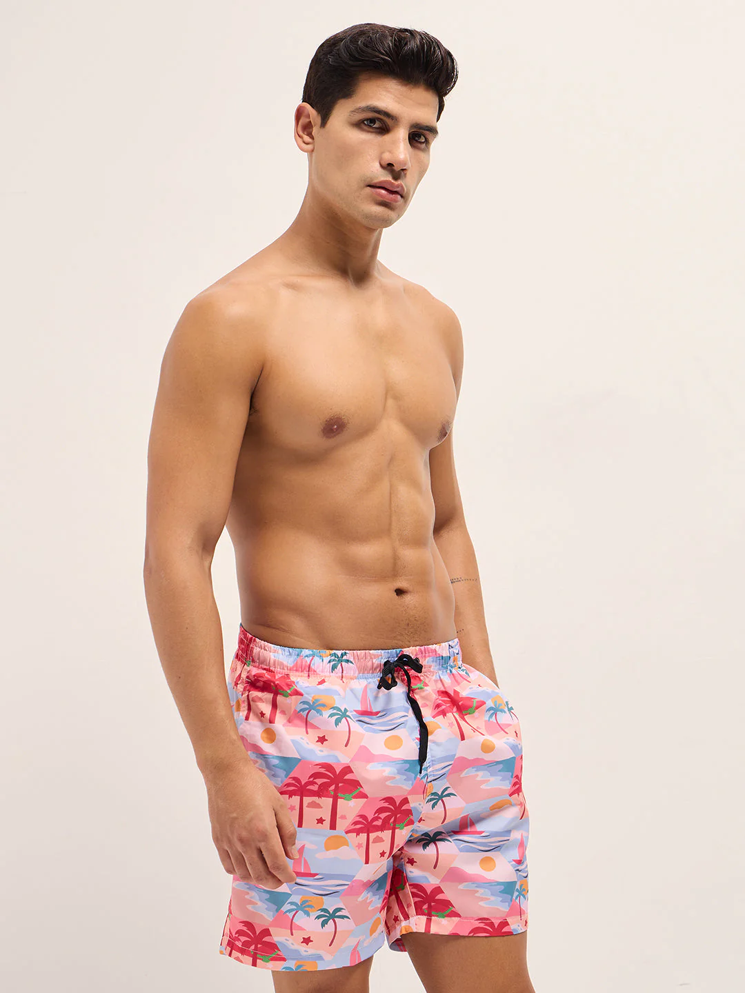 Men Multi-Color Printed Swim Shorts - Image 3