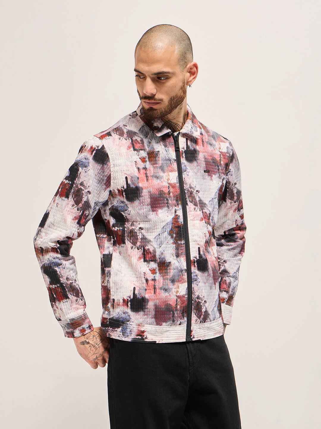 Men Multi-color Regular fit Abstract Print Jacket - Image 3