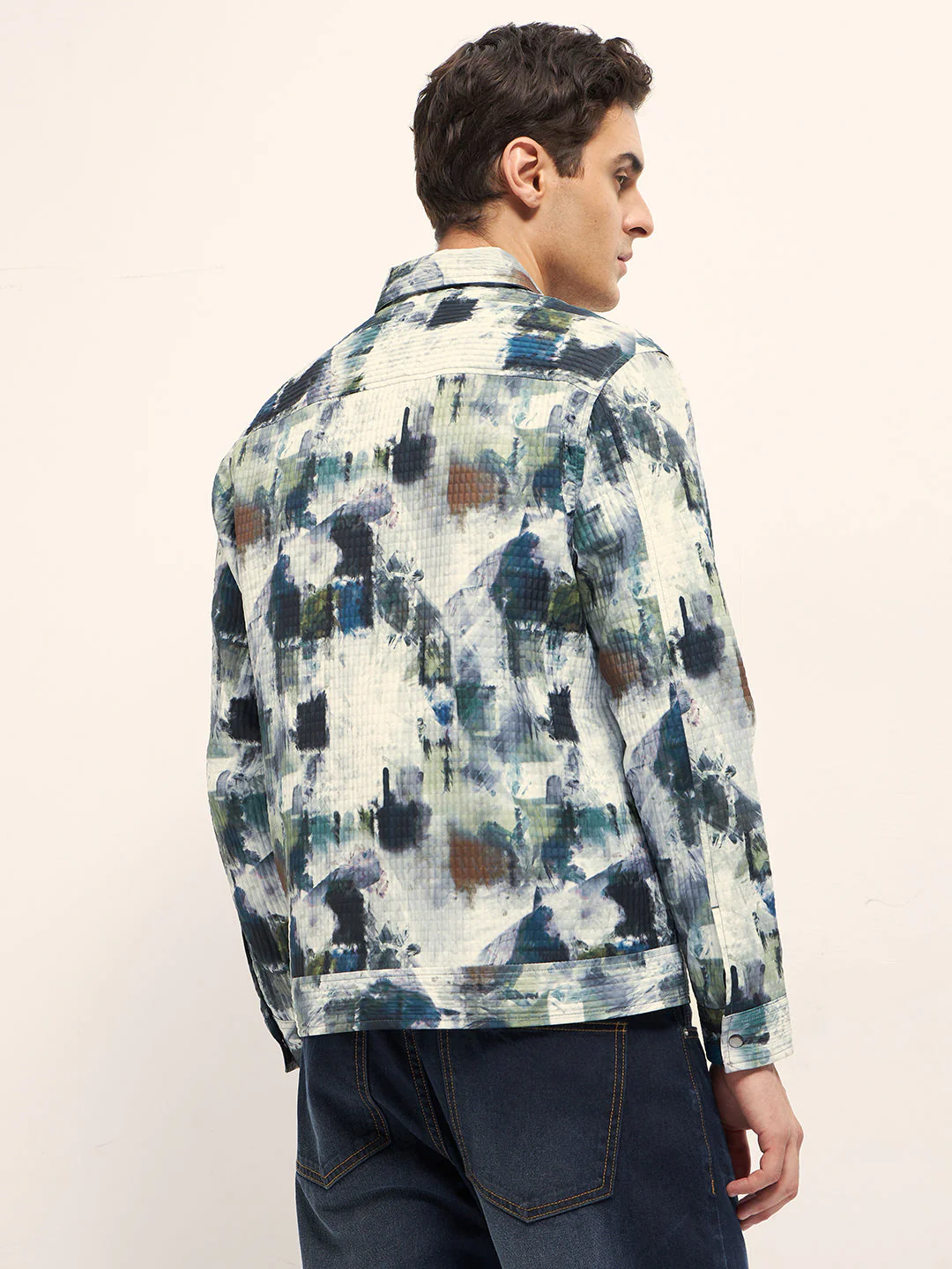 Men Multi-color Regular fit Abstract Print Jacket - Image 2