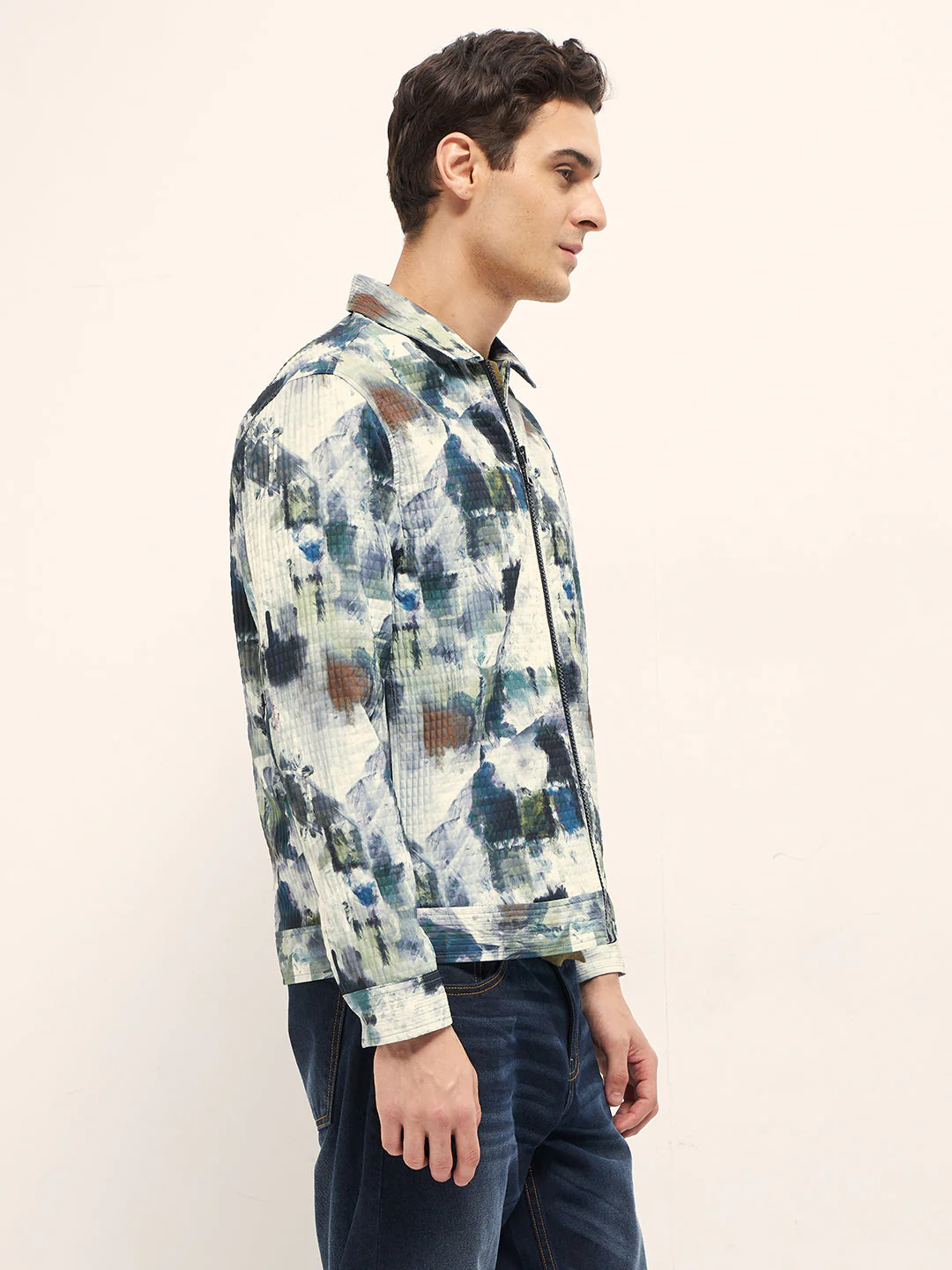 Men Multi-color Regular fit Abstract Print Jacket - Image 3