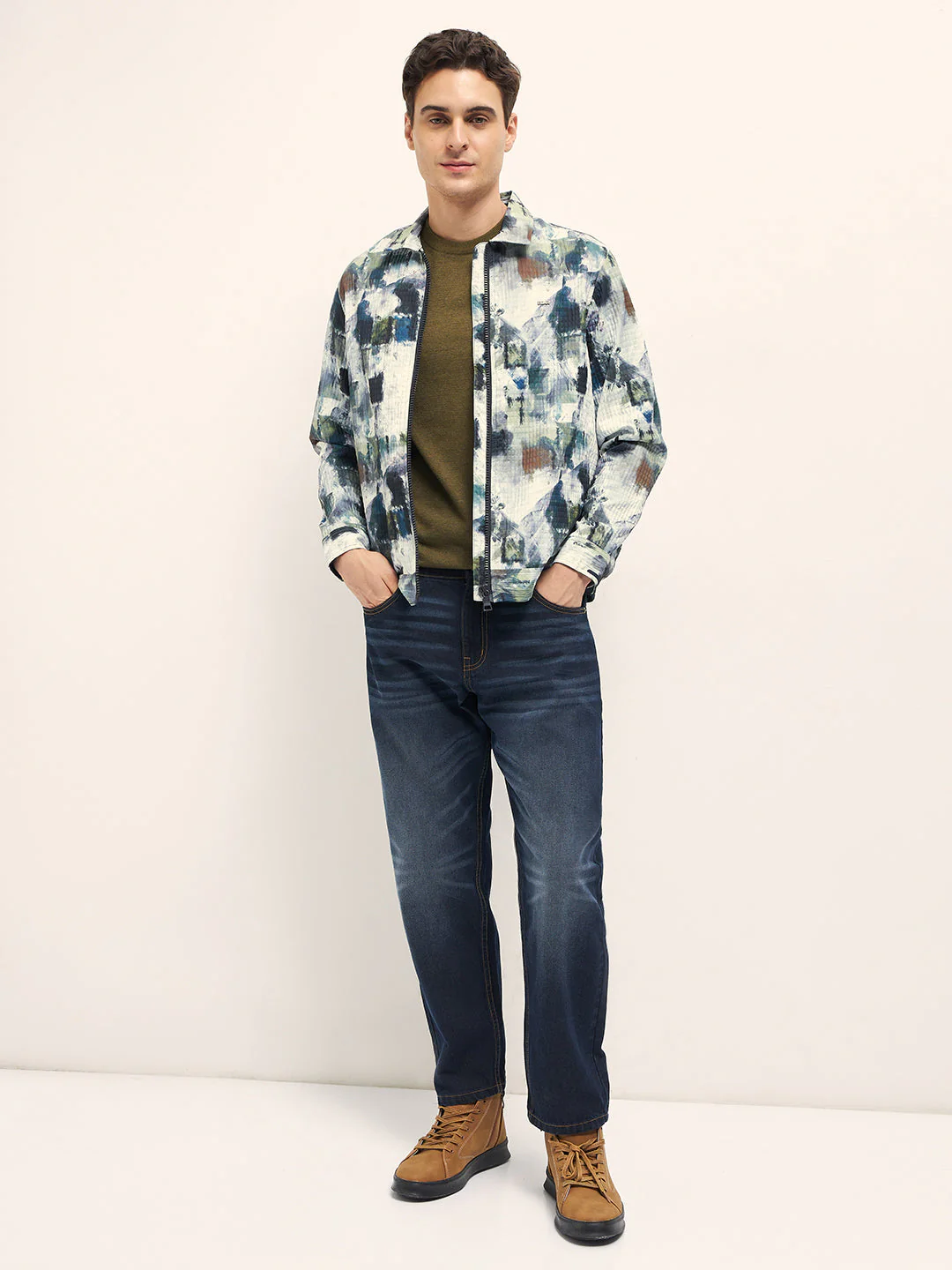 Men Multi-color Regular fit Abstract Print Jacket - Image 4