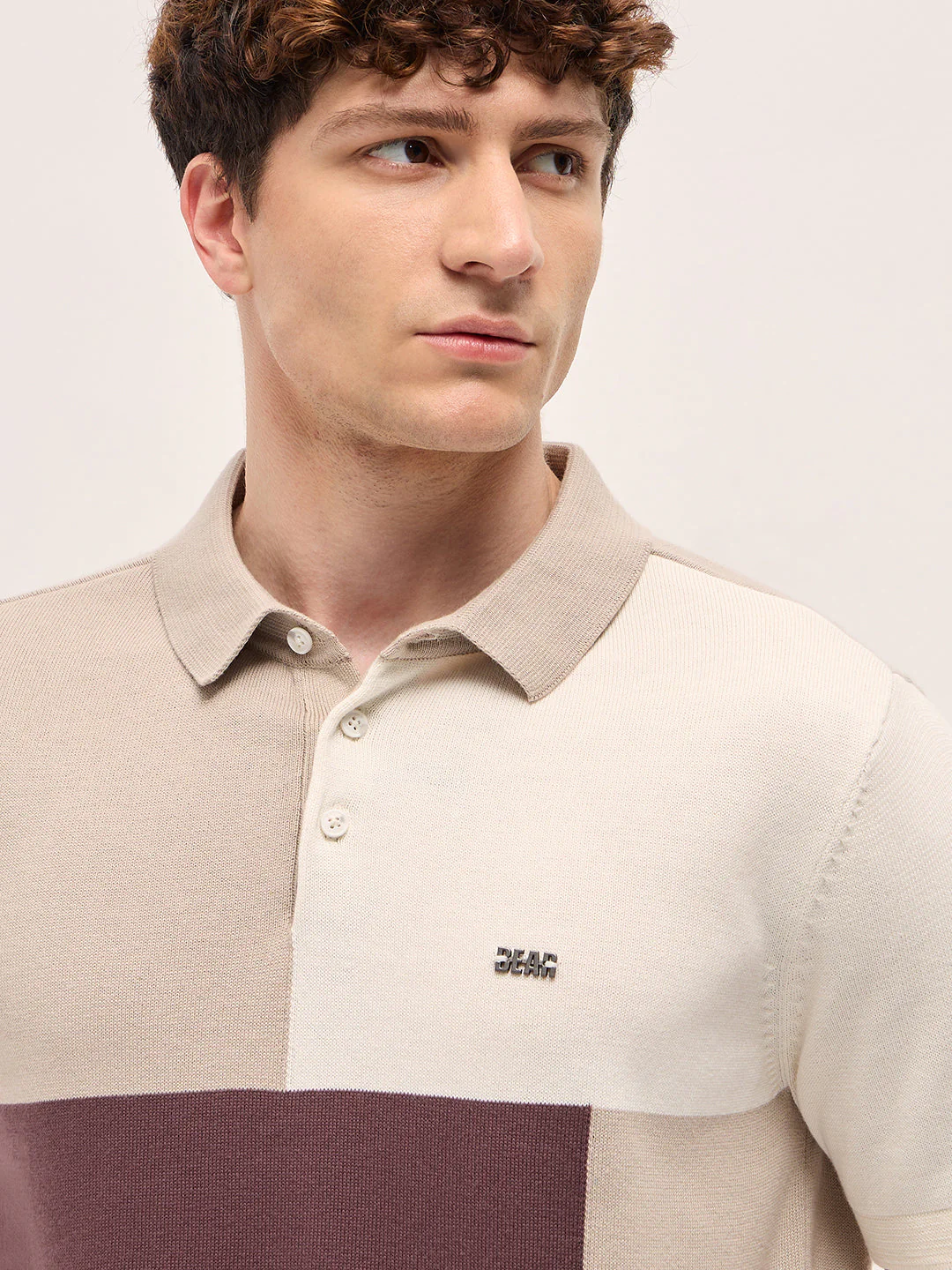 Men Multi-Color Regular Fit Color Blocked Polo - Image 5