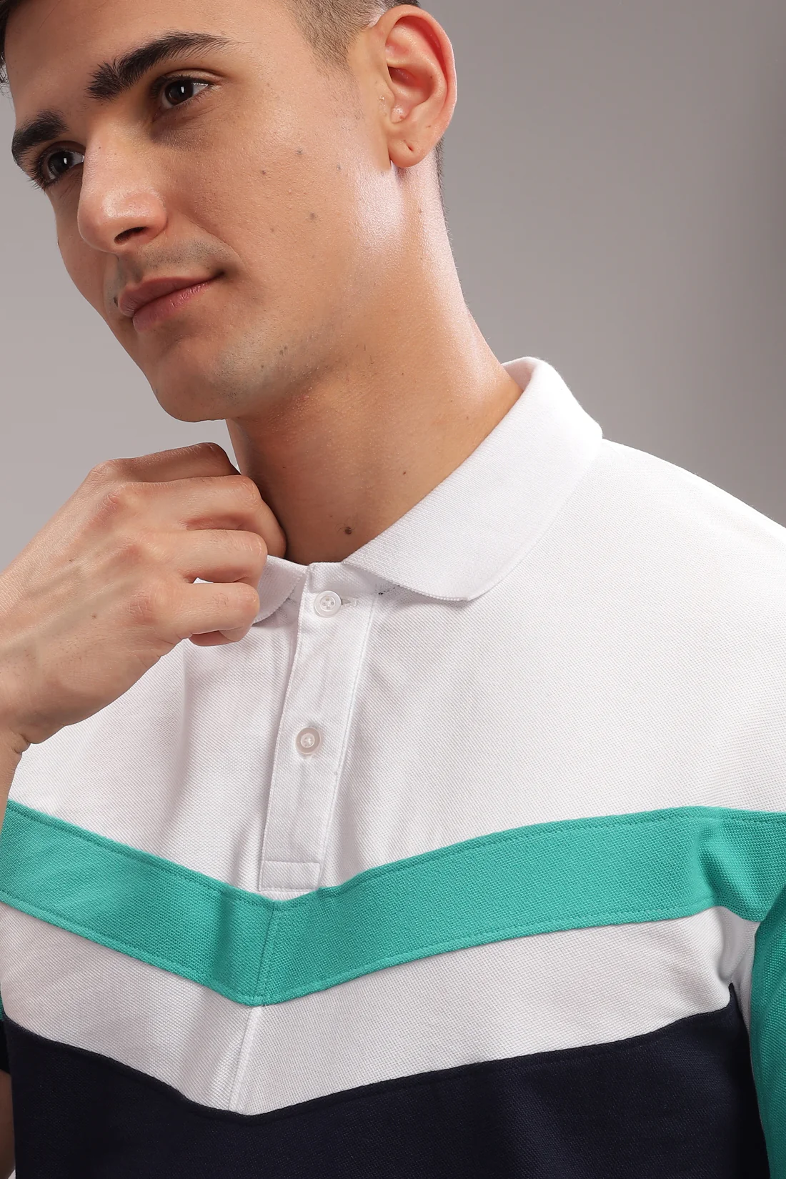Men Multi Color Regular Fit Polo T-Shirt - Image 3