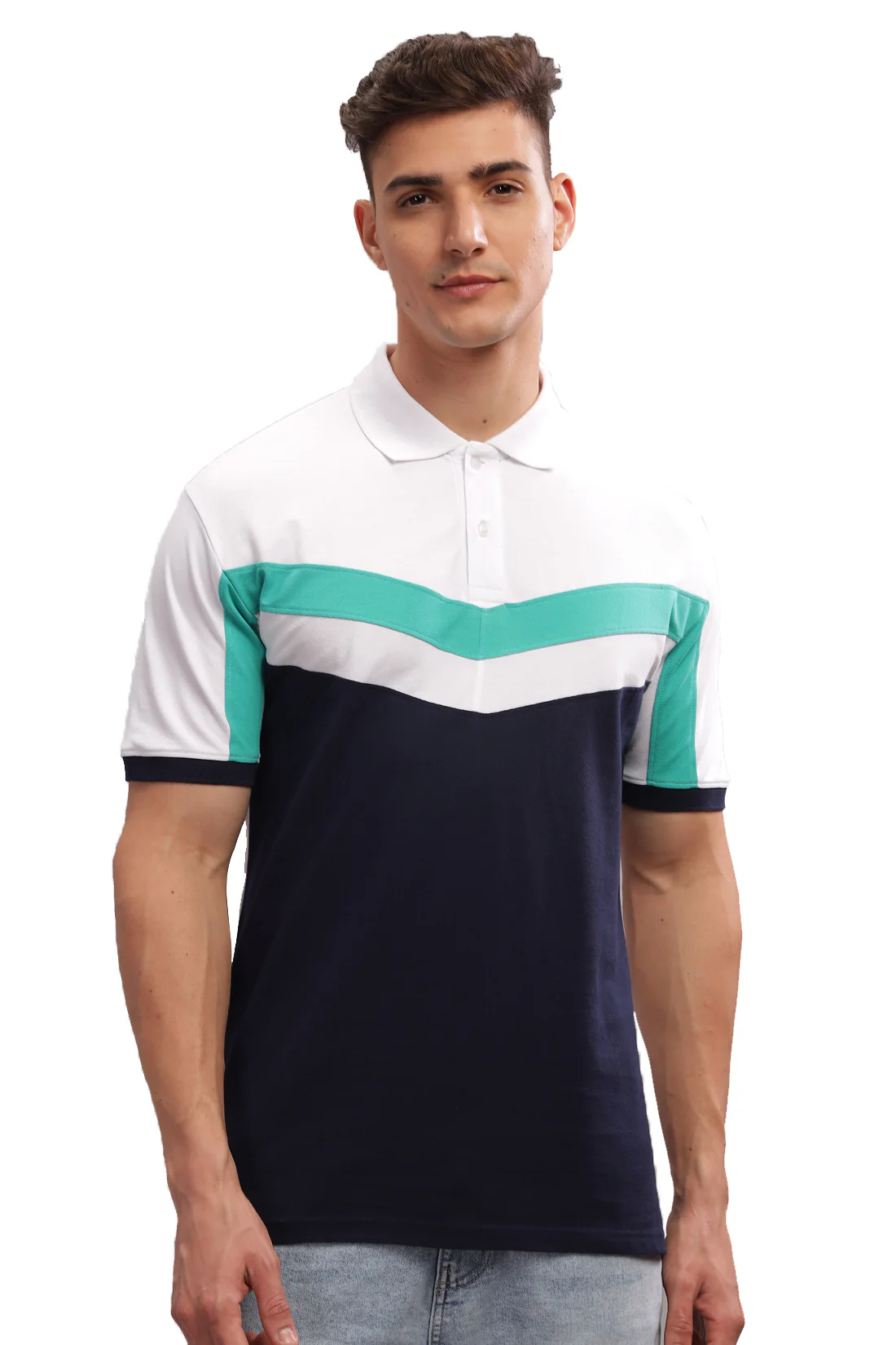 Men Multi Color Regular Fit Polo T-Shirt - Image 6