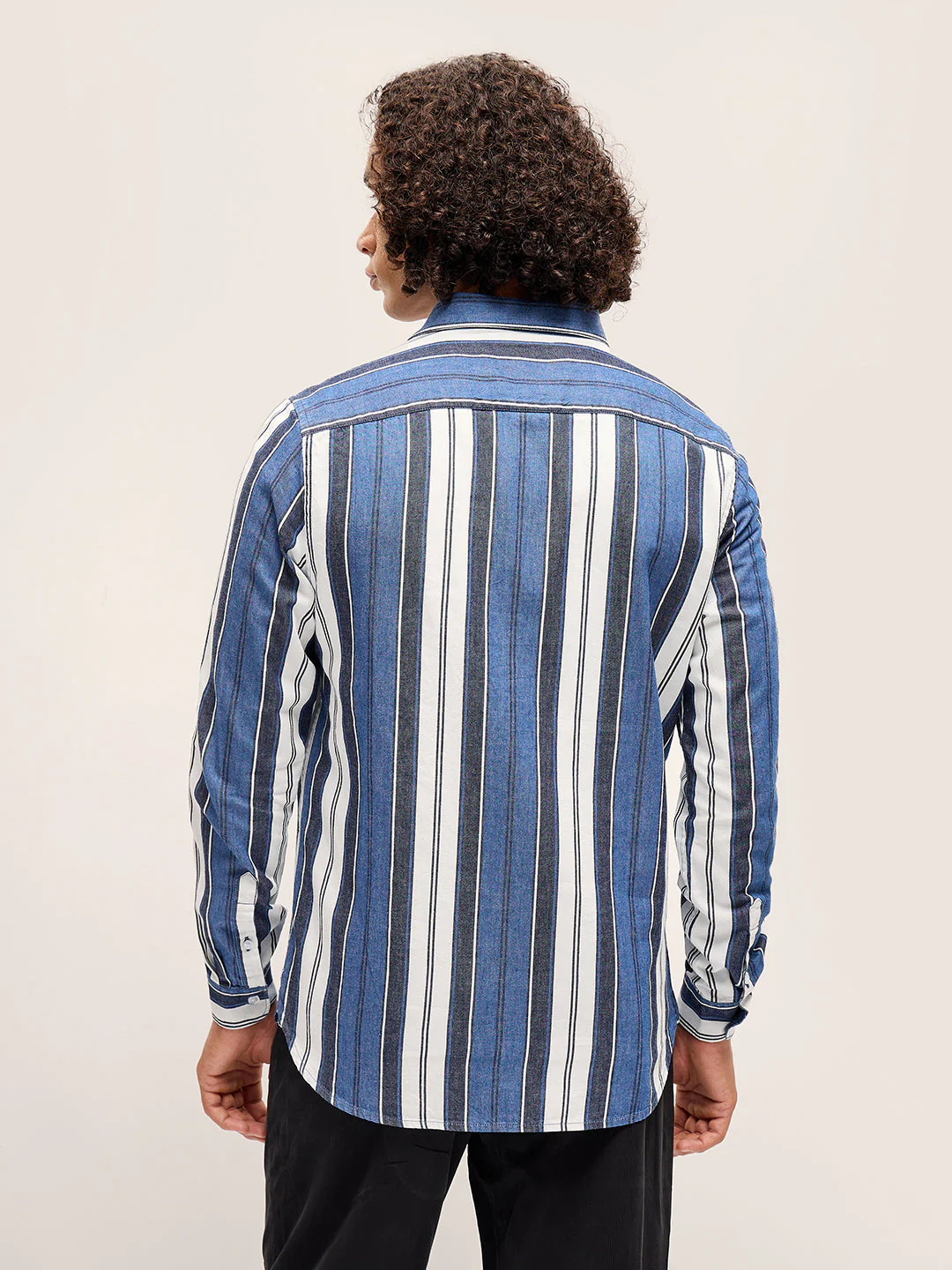 Men Multi-Color Stripe Slim Fit Casual Shirt - Image 2