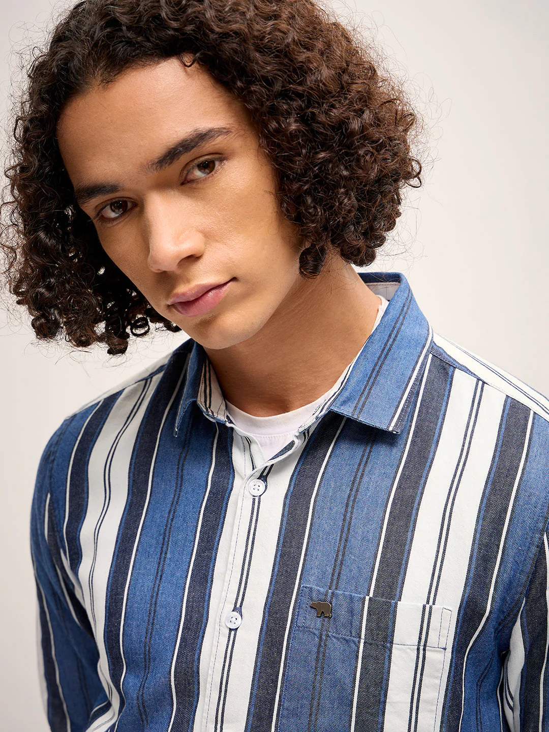Men Multi-Color Stripe Slim Fit Casual Shirt - Image 5