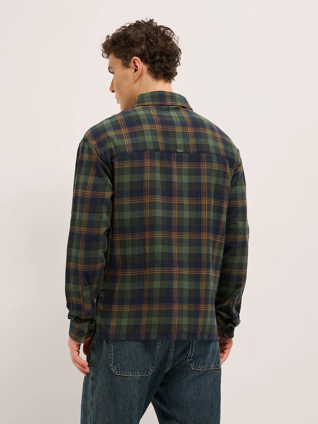 Men Multi-Color Tartan Check Relaxed Fit Shacket - Image 2
