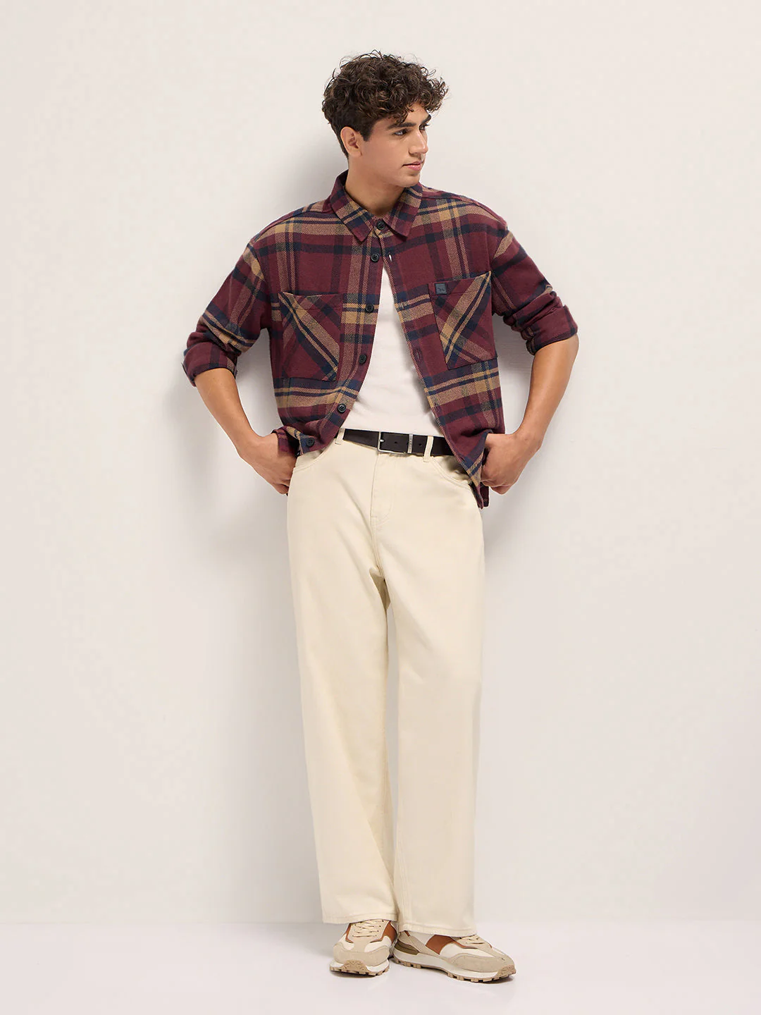 Men Multi-color Tartan Check Relaxed Fit Shacket - Image 4
