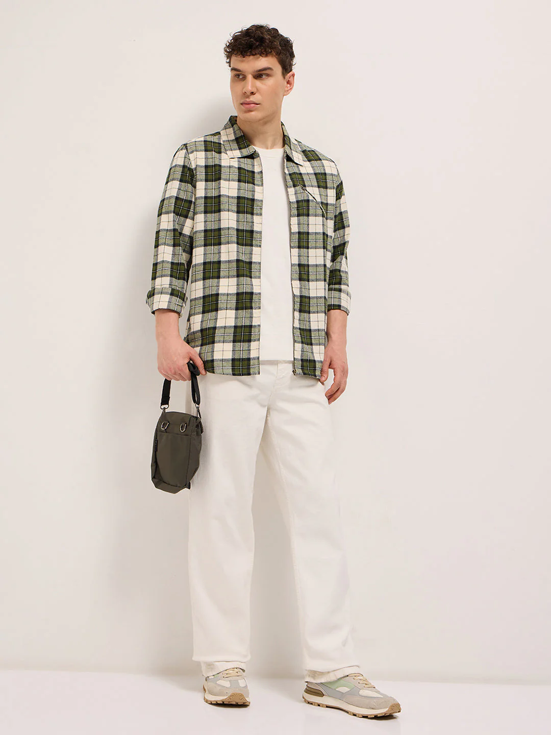 Men Multi-Color Tartan Checked Flannel Shacket - Image 7
