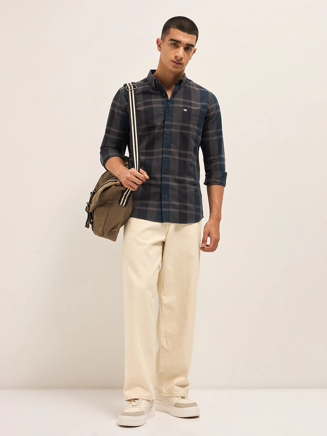 Men Multi-Color Tartan Checked Slim Fit Casual Shirt - Image 4