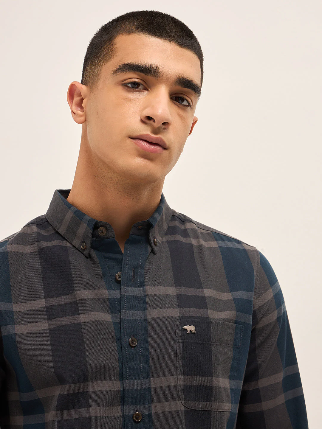 Men Multi-Color Tartan Checked Slim Fit Casual Shirt - Image 5