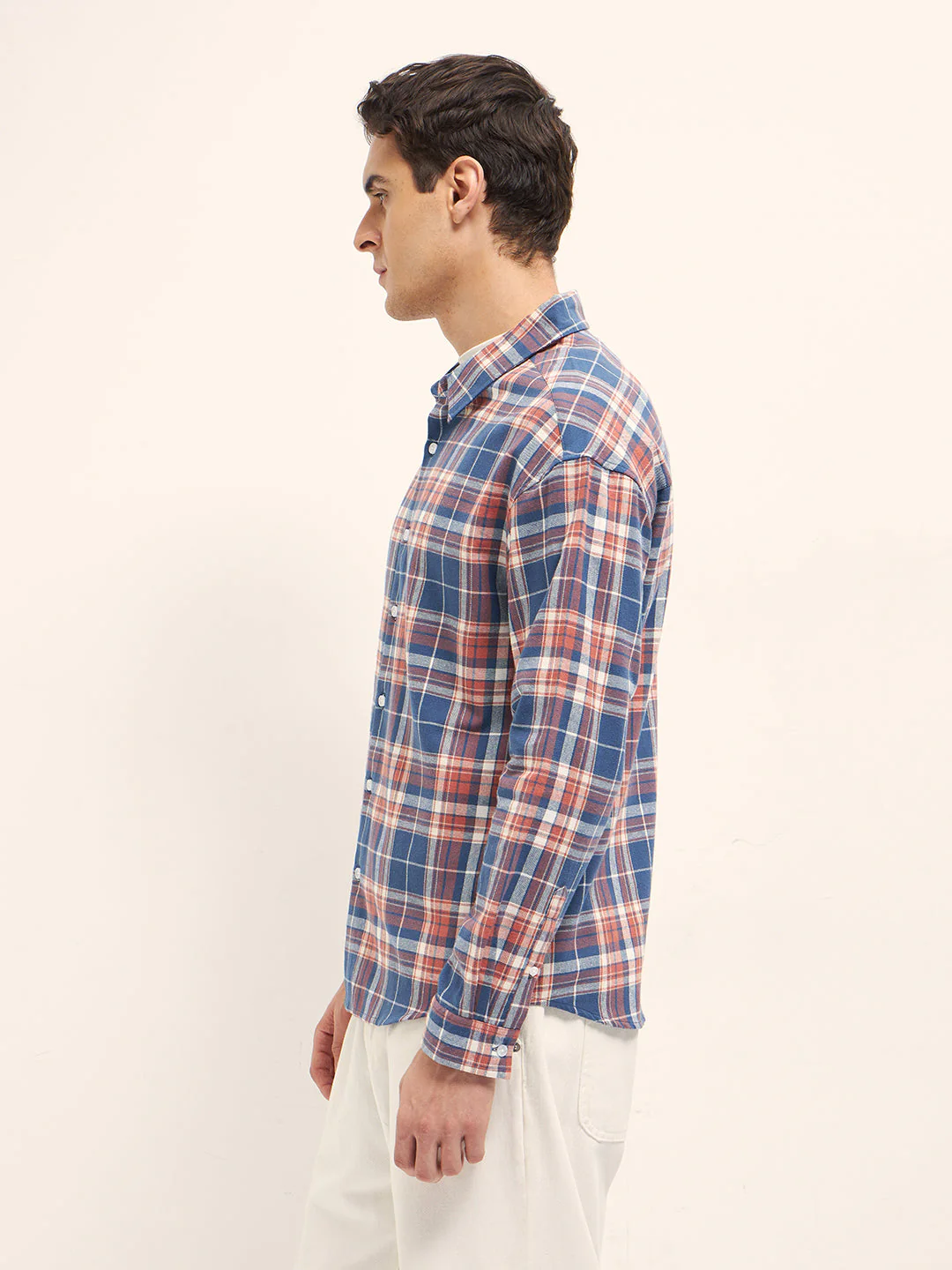Men Checked Relaxed Fit Overshirt - Image 3