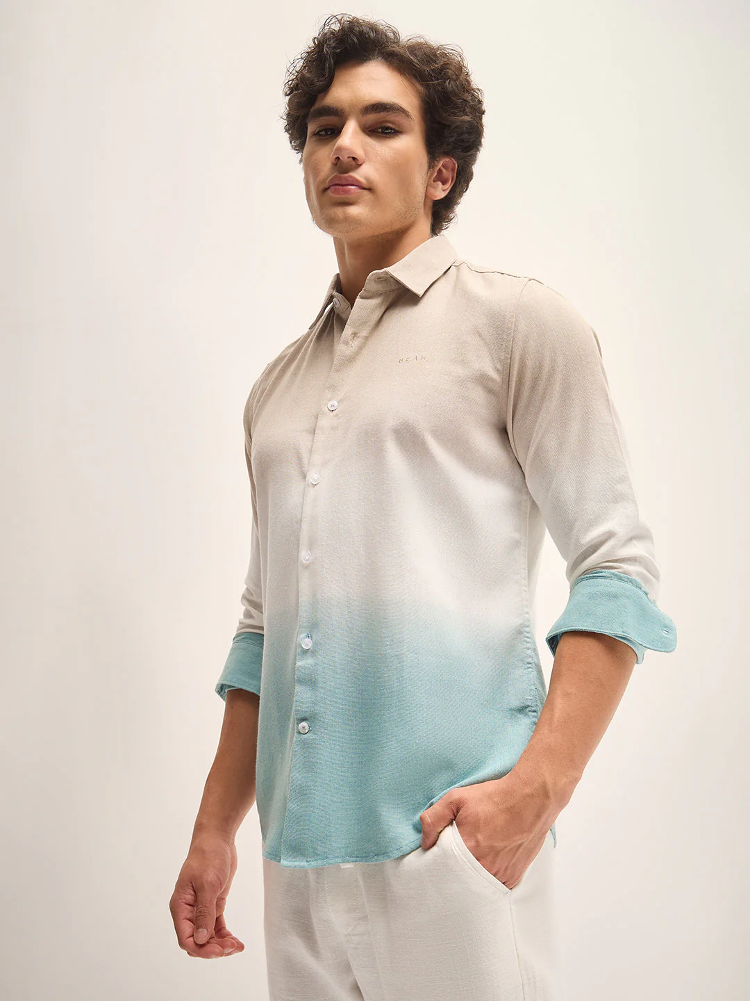 Men Multi-Color Tie and Dye Slim Fit Casual Shirt - Image 2