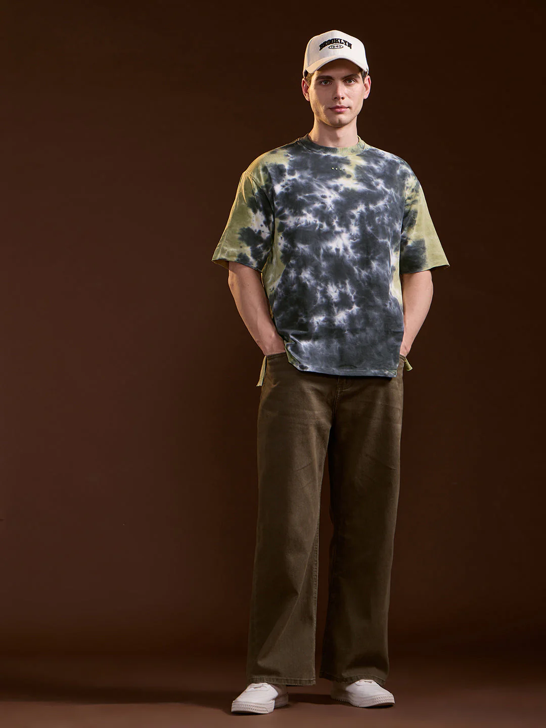 Men Multi-Color Tie-Dye Oversize Crew Neck T-shirt - Image 4
