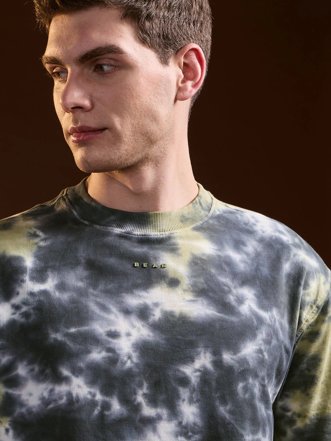Men Multi-Color Tie-Dye Oversize Crew Neck T-shirt - Image 5