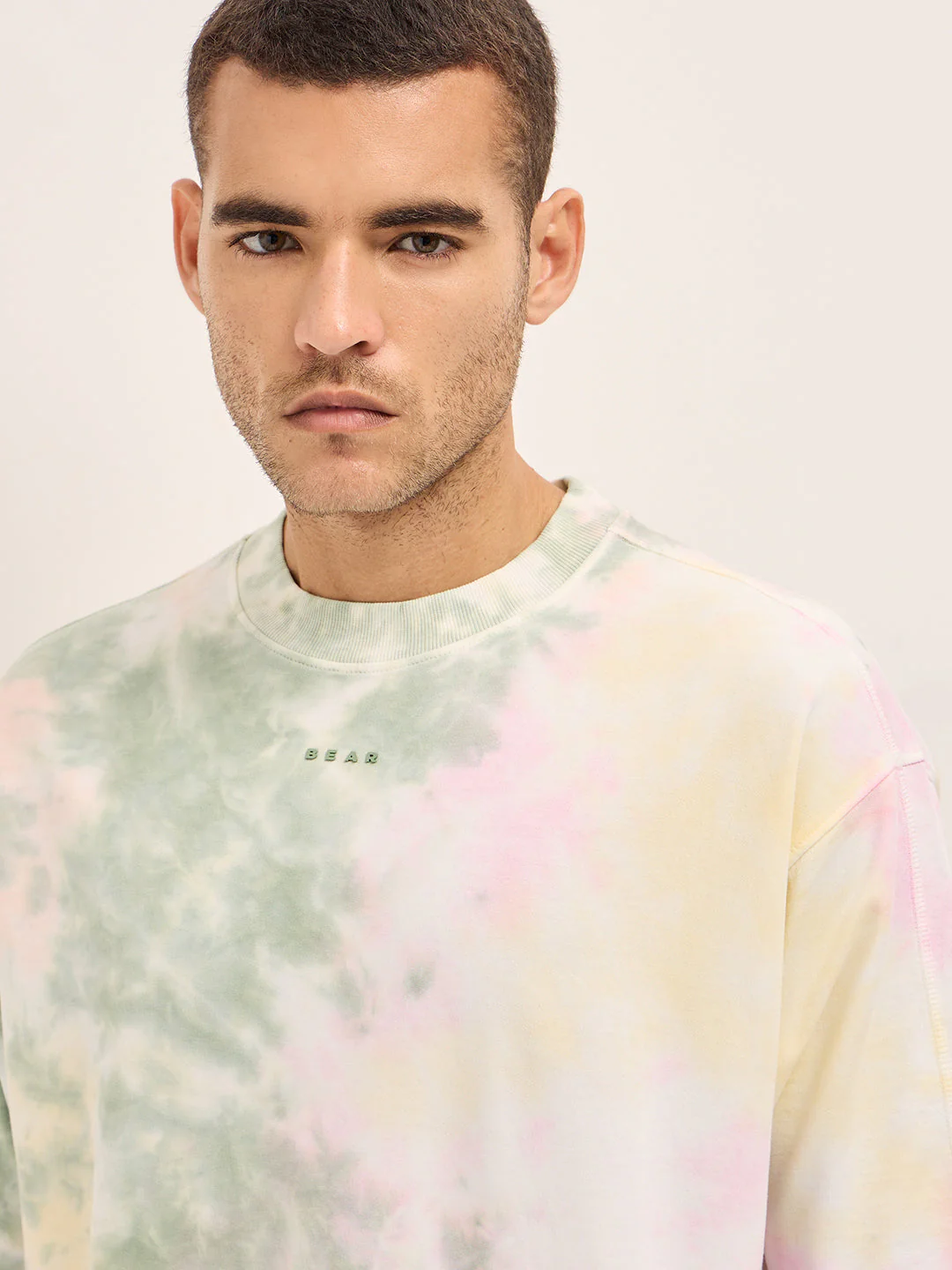 Men Multi-Color Tie-Dye Oversize Crew Neck T-shirt - Image 5