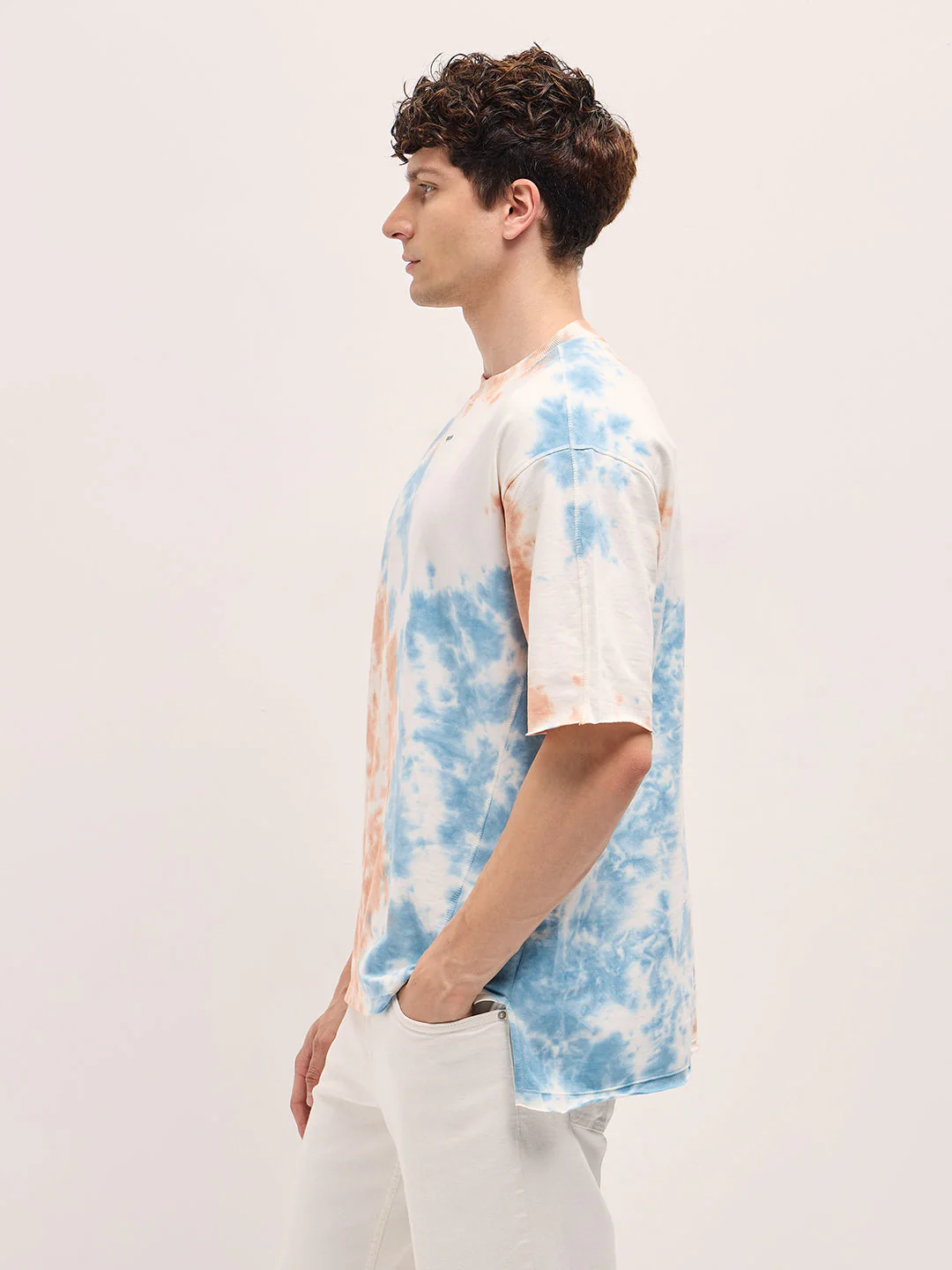Men MultiColor Tie-Dye Oversized T-shirt - Image 3